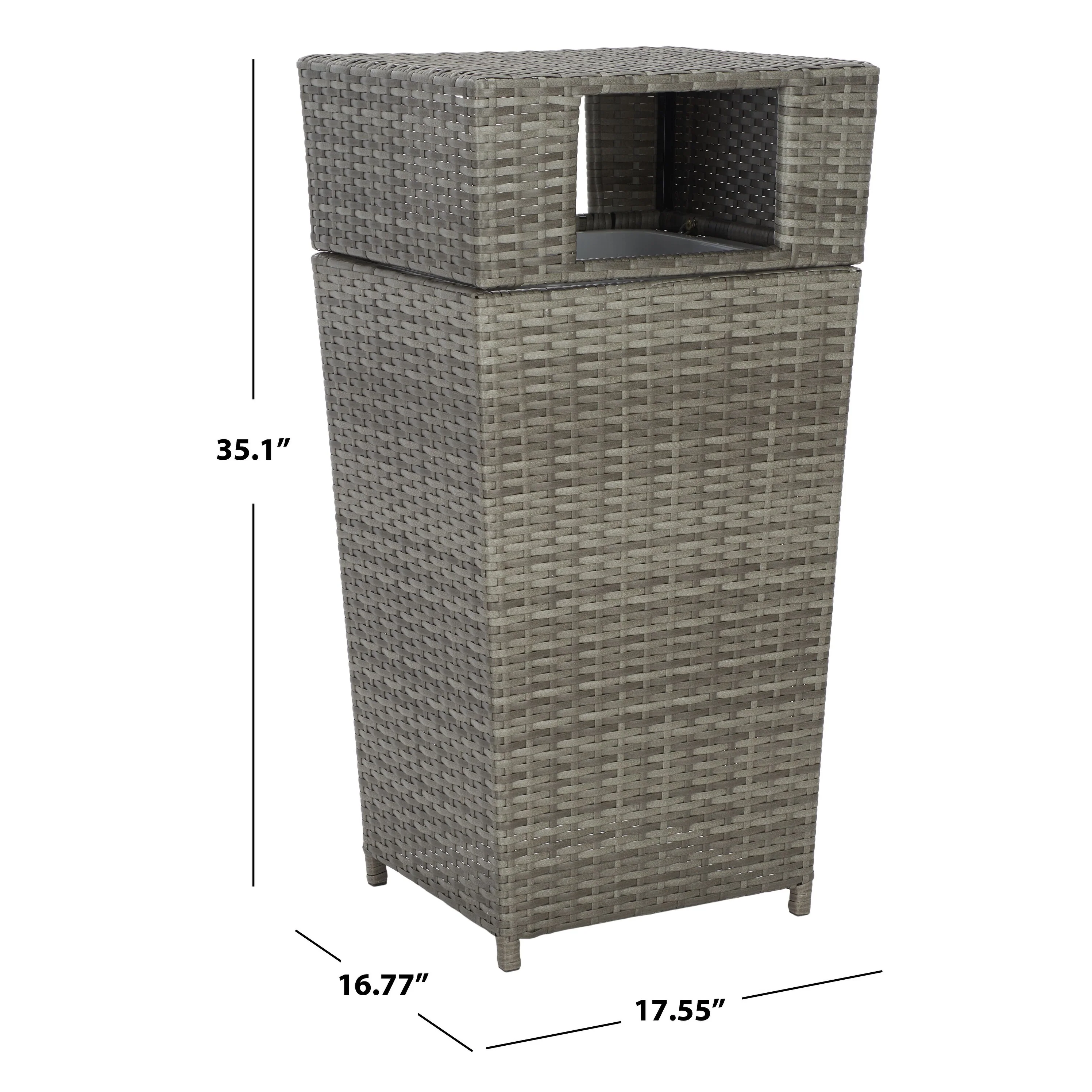 SAFAVIEH Outdoor Jennie Trash Bin (Fully Assembled)