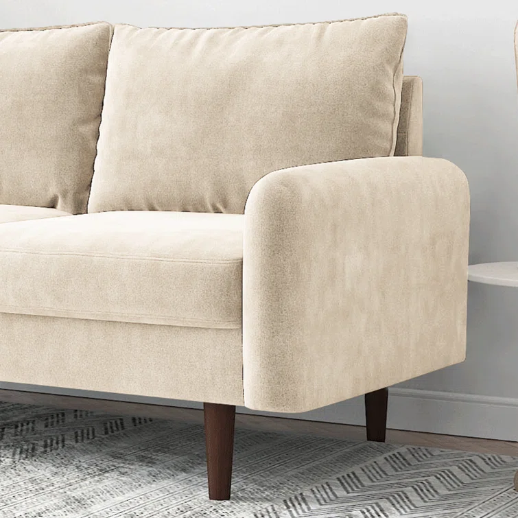 Mercer41 Hessville Sofa 57.8" Velvet Round Arm Apartment Loveseat