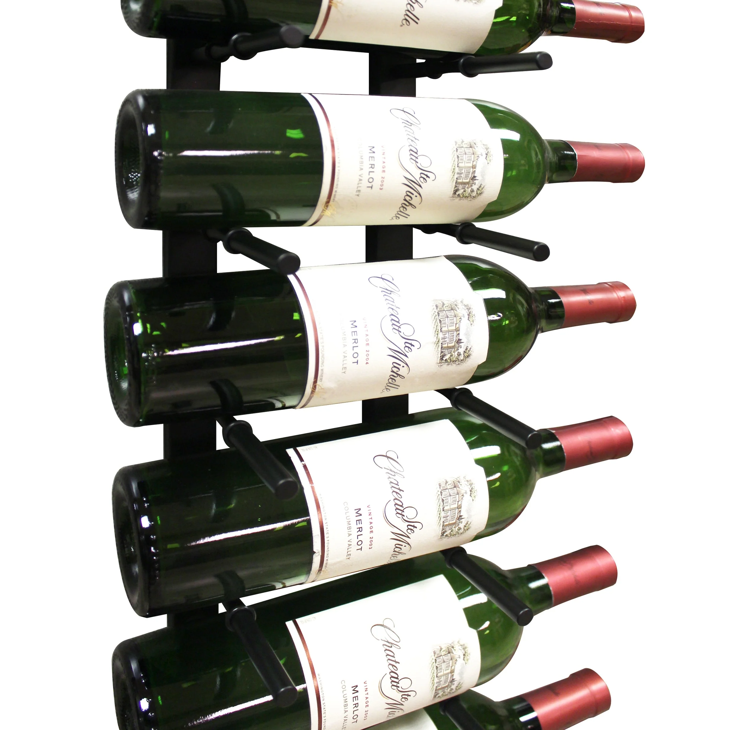 Epicureanist 9-Bottle Modern Peg Wine Rack (Black)