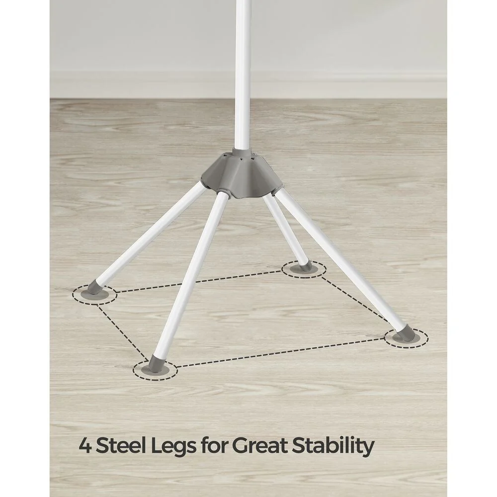 Stainless Steel Foldable Clothes Drying Rack with 360° Rotatable Arms Large Capacity and Space-Saving Design