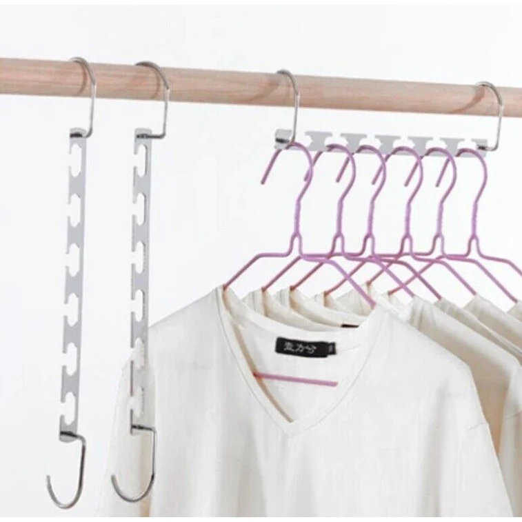 4Pcs Metal Hanger Closet Hook Clothes Saver