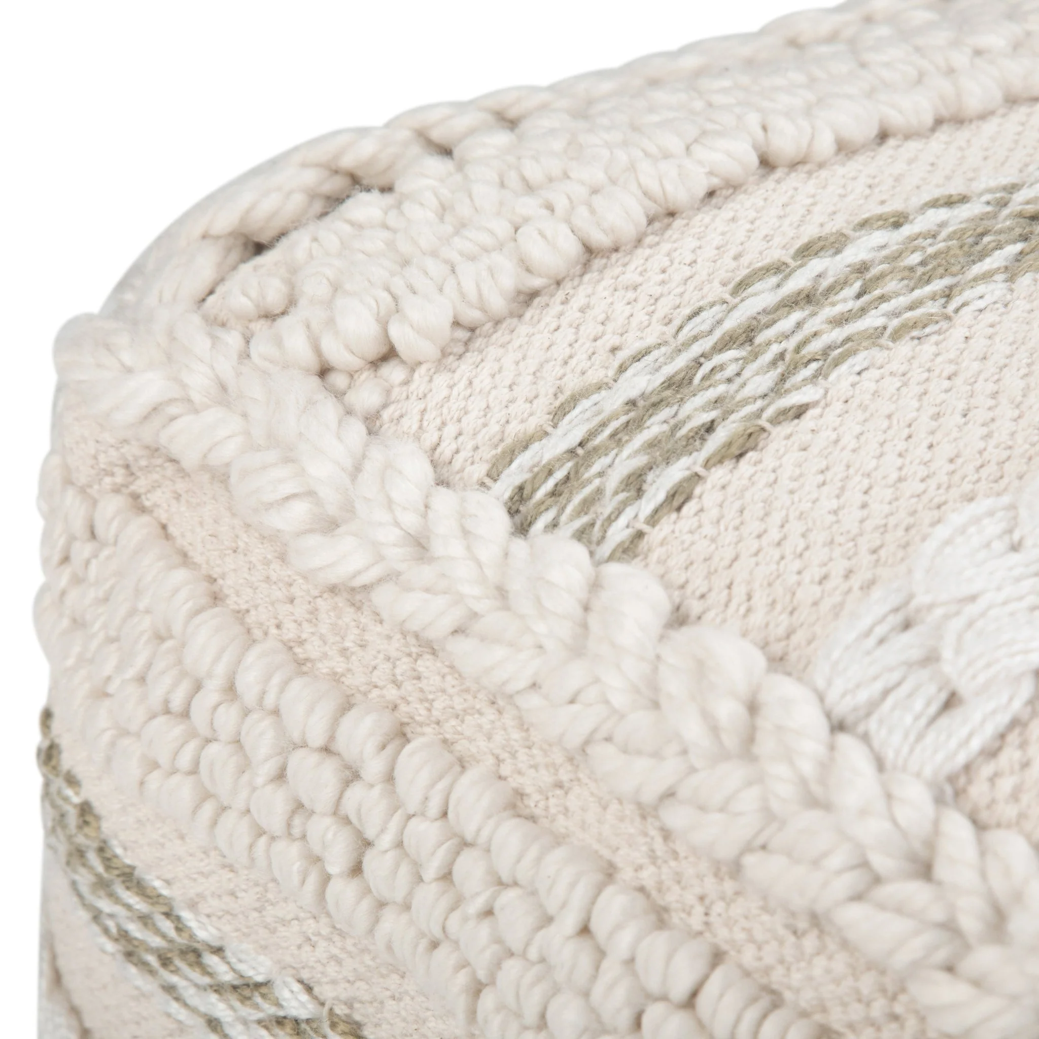 Zenarique Handcrafted Cotton Woven Pinstripe Pouf
