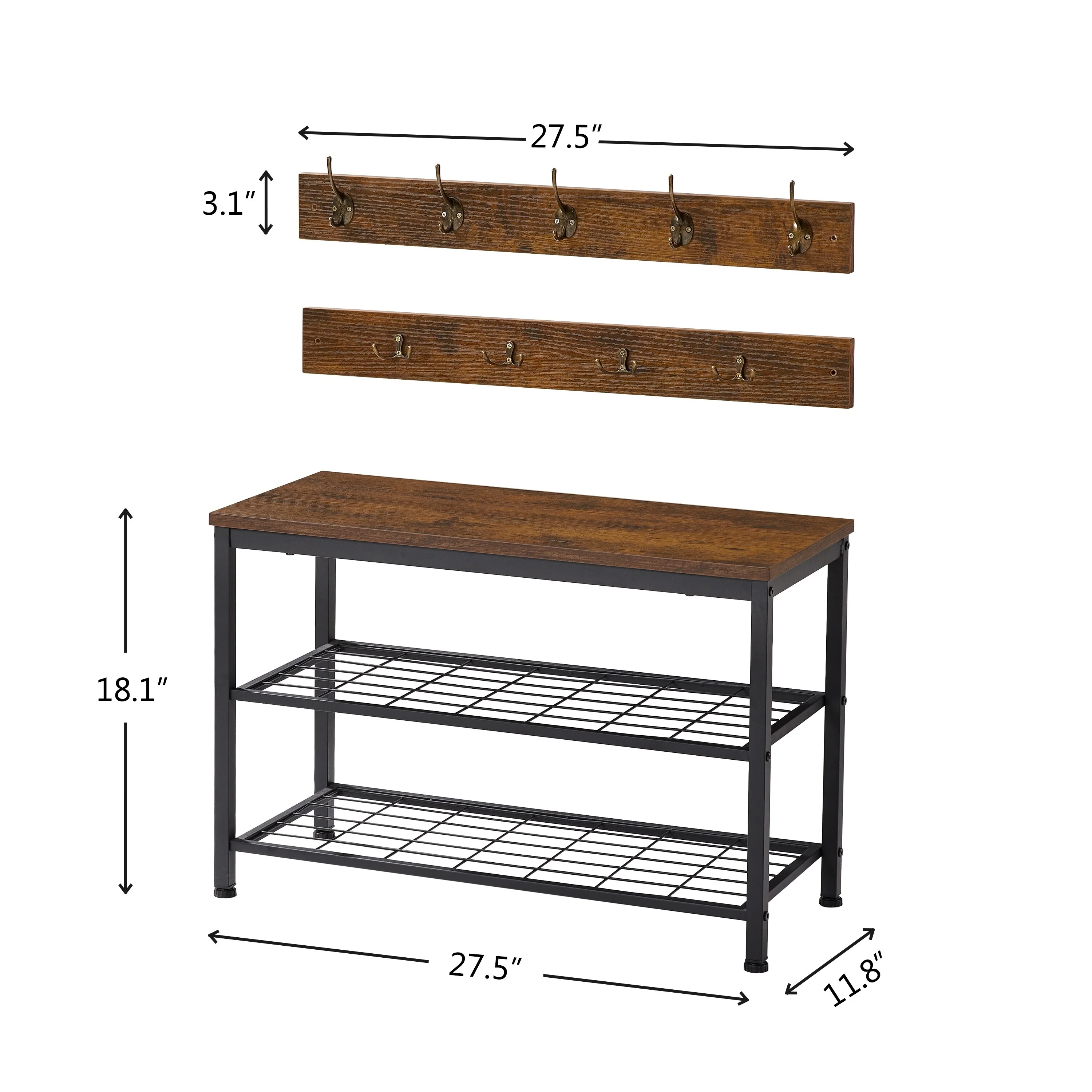 Coat Shoe Rack Bench Set