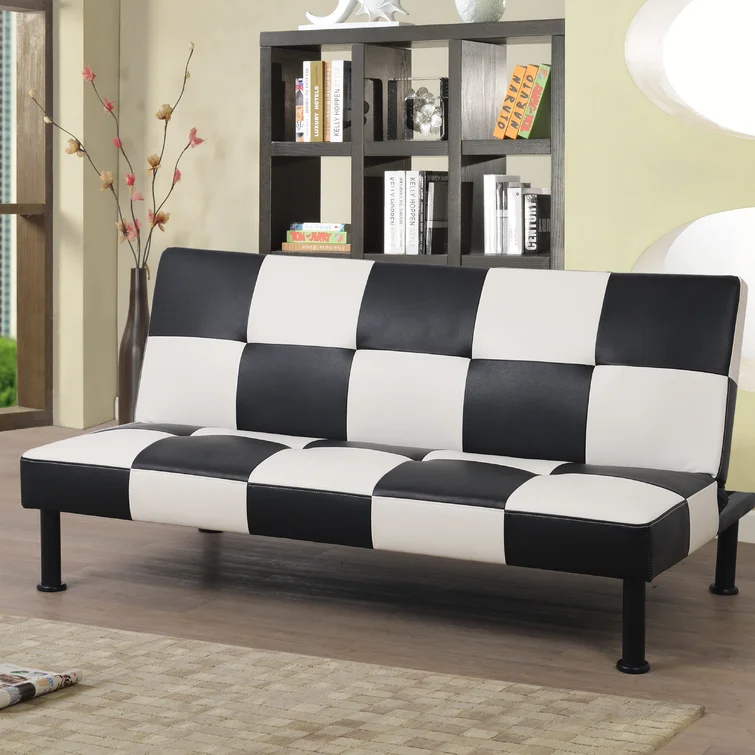 Lambrecht 64'' Faux Leather Sleeper Sofa