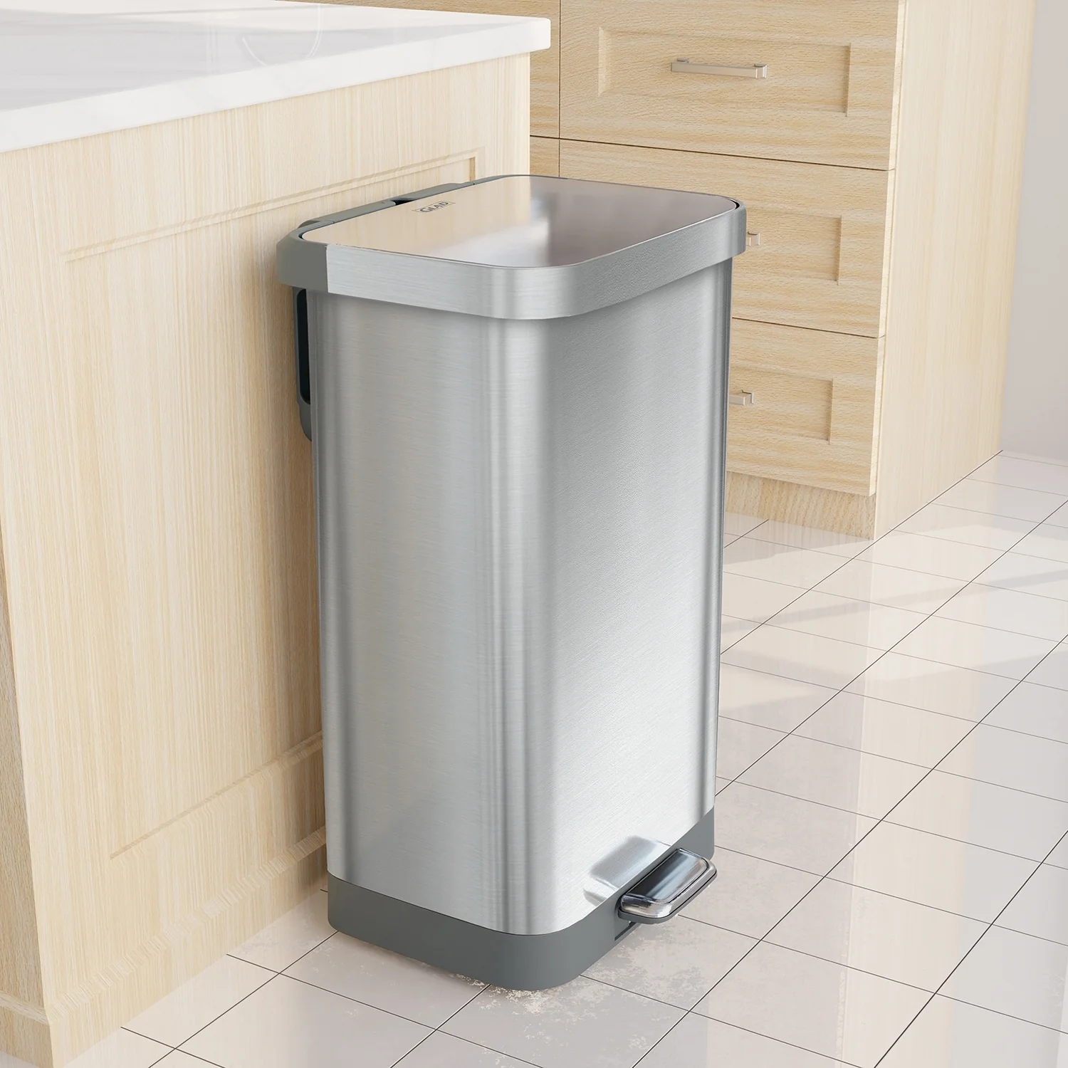 Glad All Stainless Steel Step-on Kitchen Trash Can