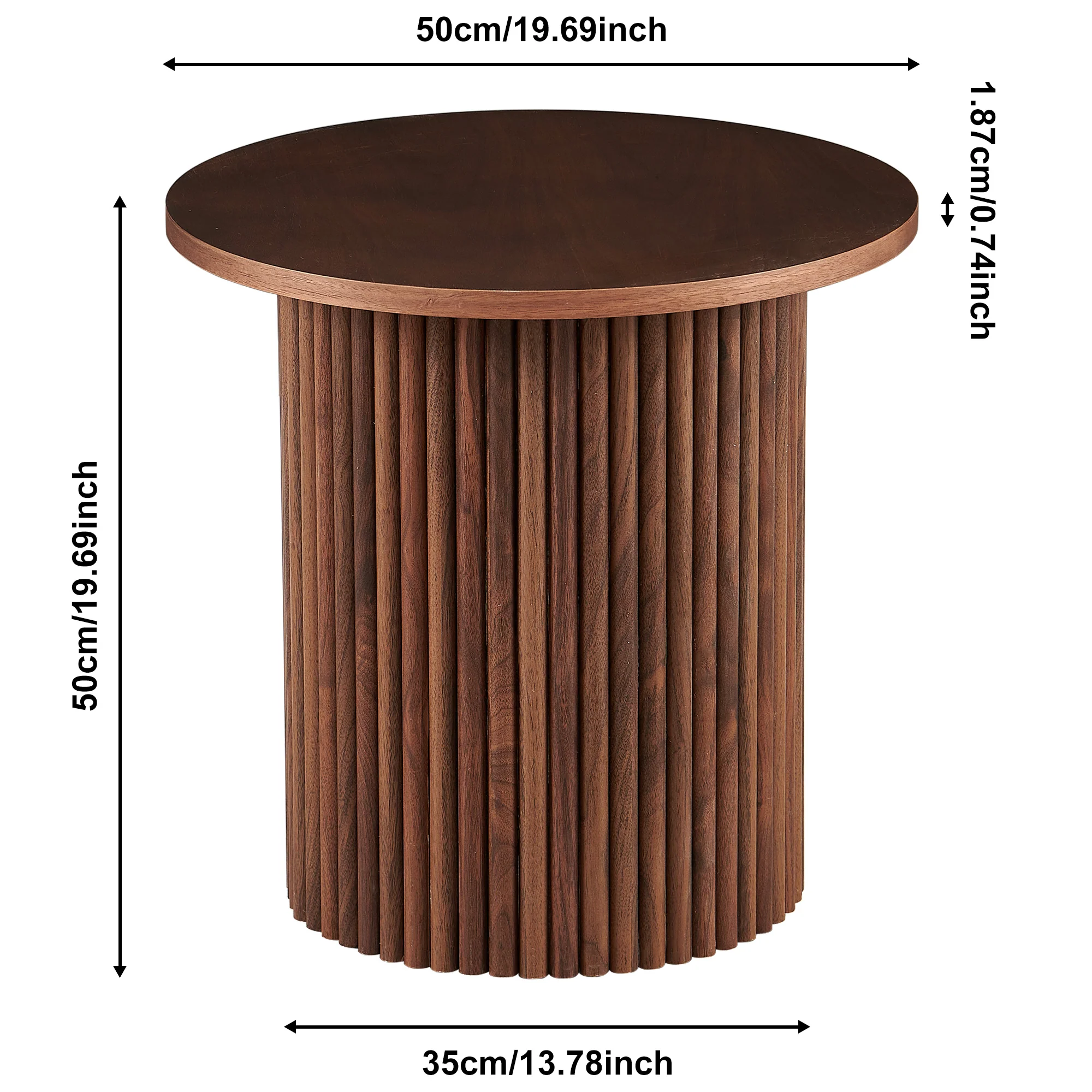 Fantasia Round Coffee Table Set with Column Design, Set of 2