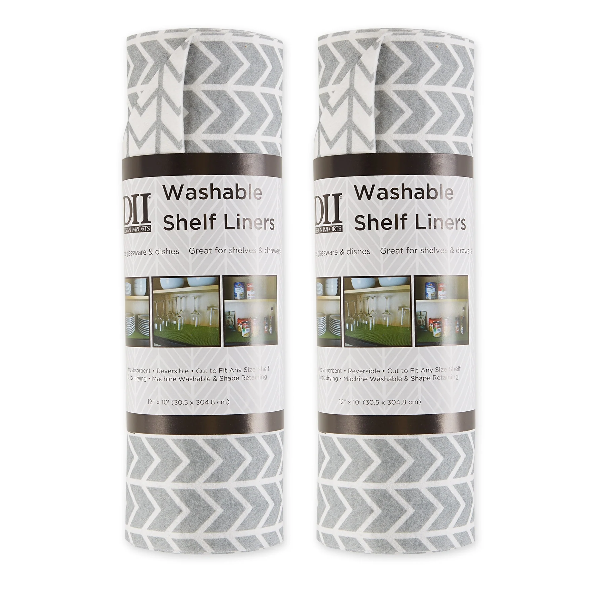 DII Grey Lattice Shelf Liner (Set of 2)