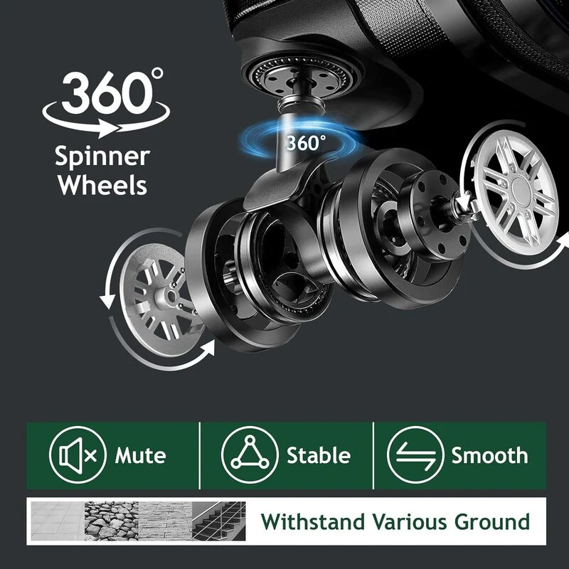 3-Pcs Luggage Sets, Trunk Set, ABS Lightweight Suitcase Sets with TSA Lock & Spinner Wheels, 20in/24in/28in