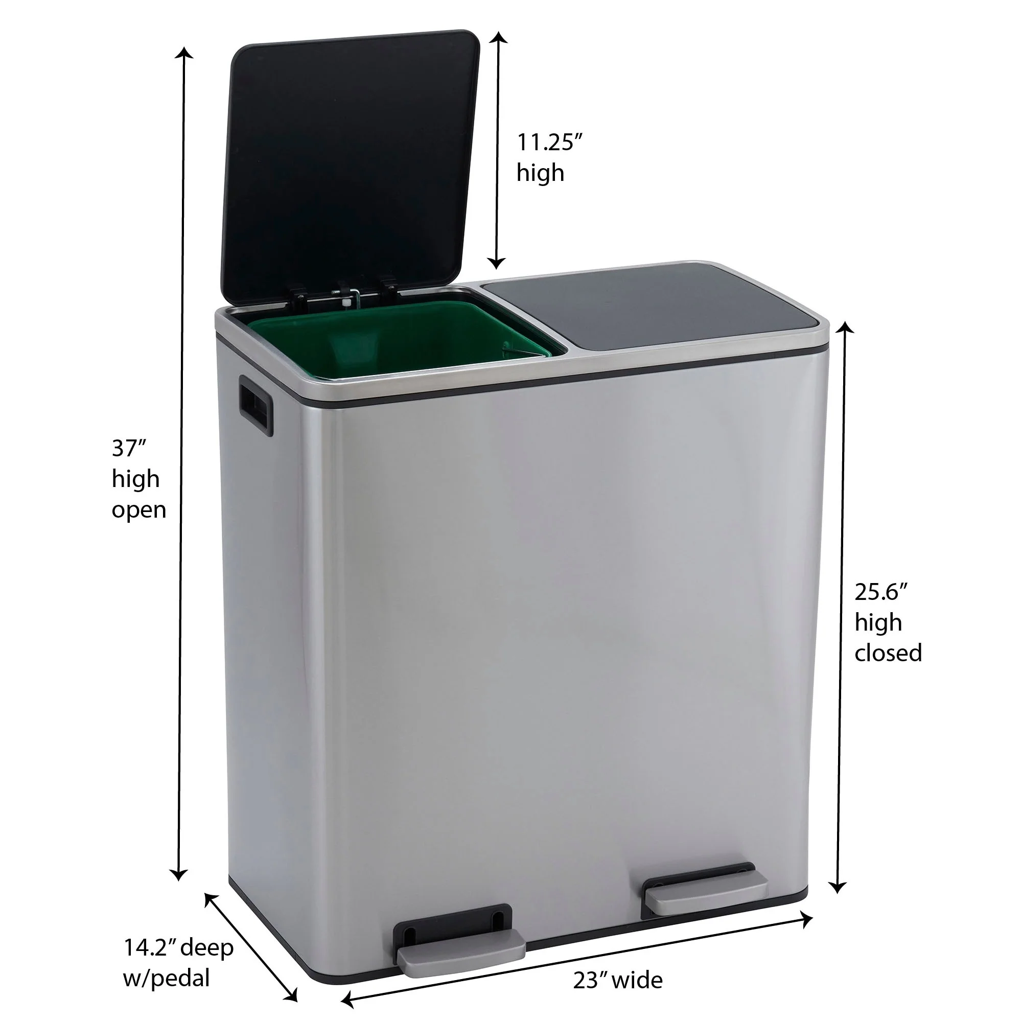 Household Essentials Dual Compartment Trash Can