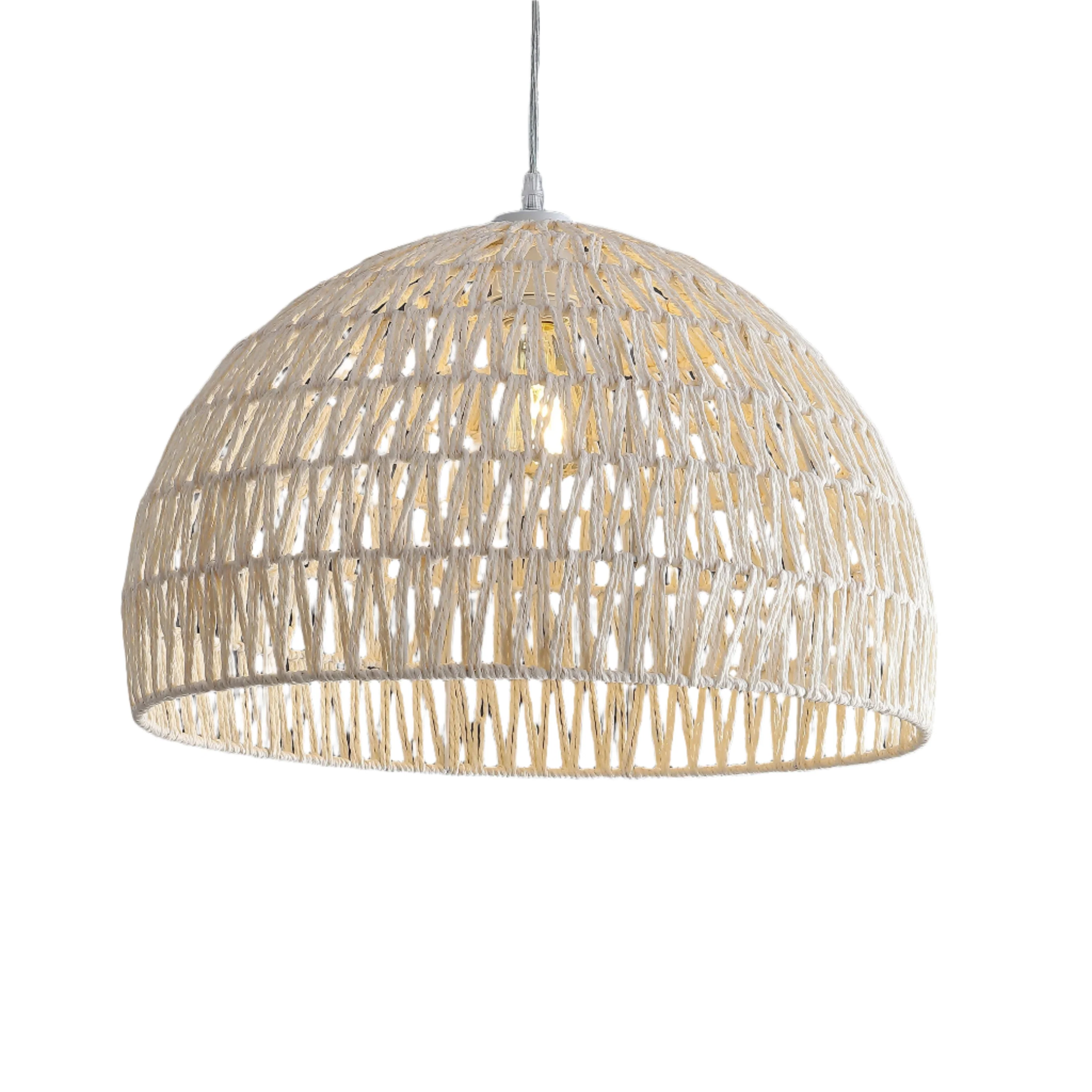 Campana 1-Light Bohemian Modern Woven Rope/Iron LED Pendant