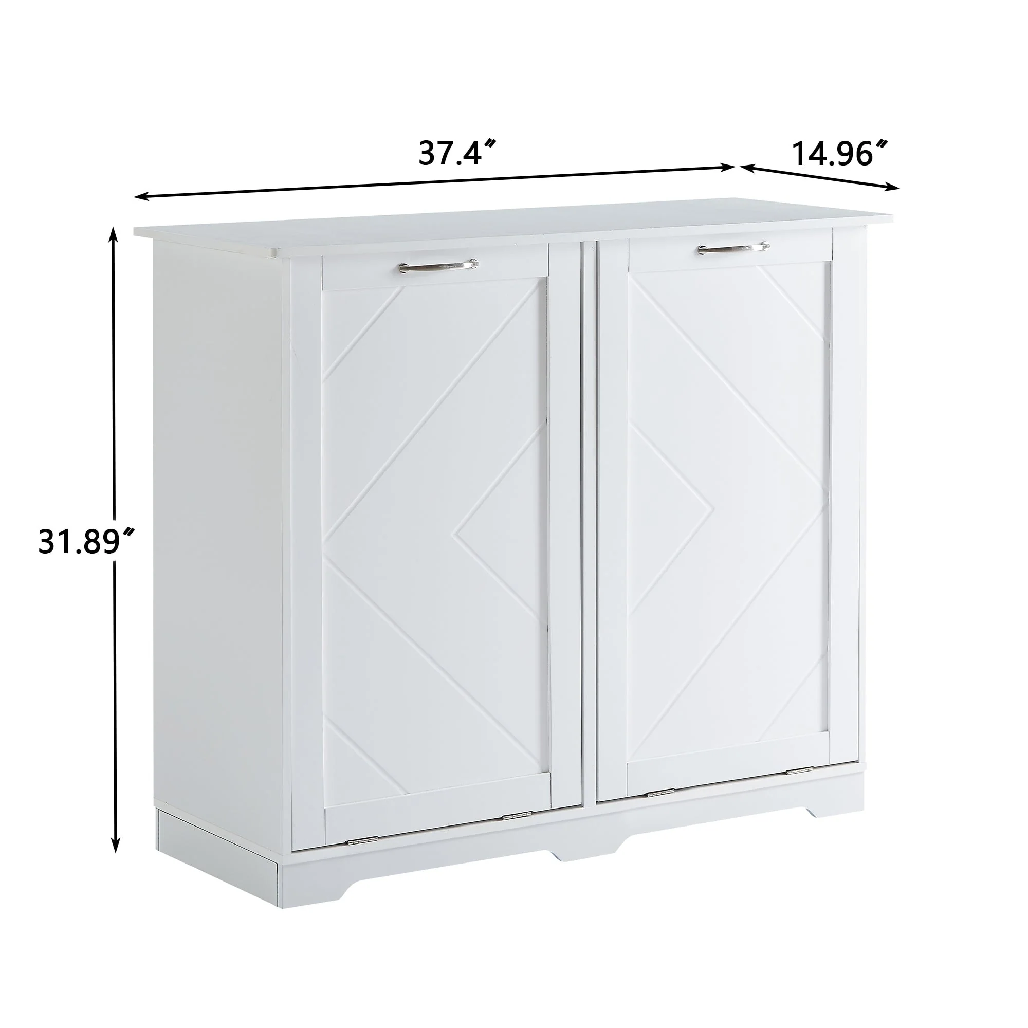 Double Tilt Out Trash Cabinet Free Standing 10 Gallon Recycling Trash Can Cabinet with negative ion and deodorizing function