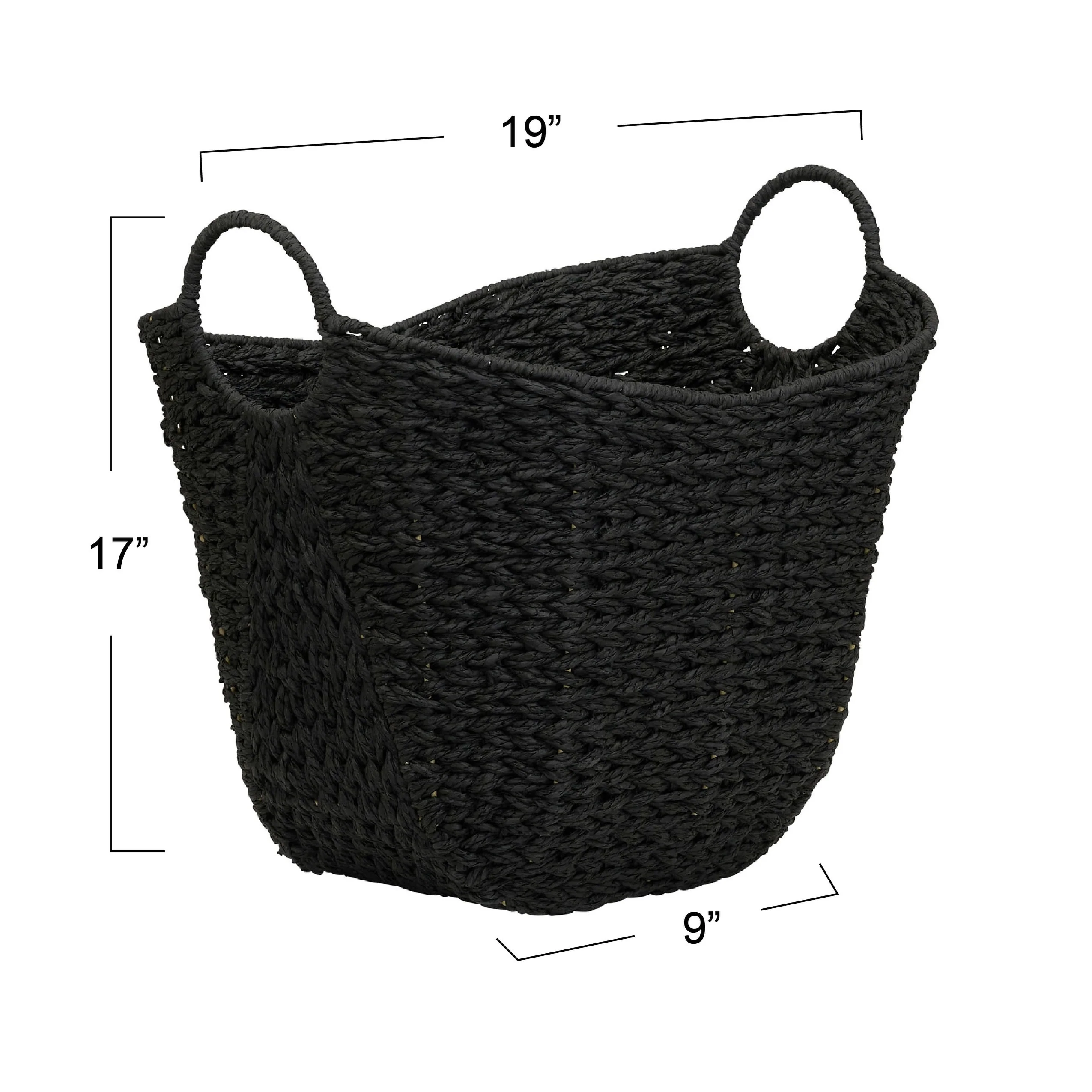 Household Essentials Woven Paper Rope Storage Basket with Handles