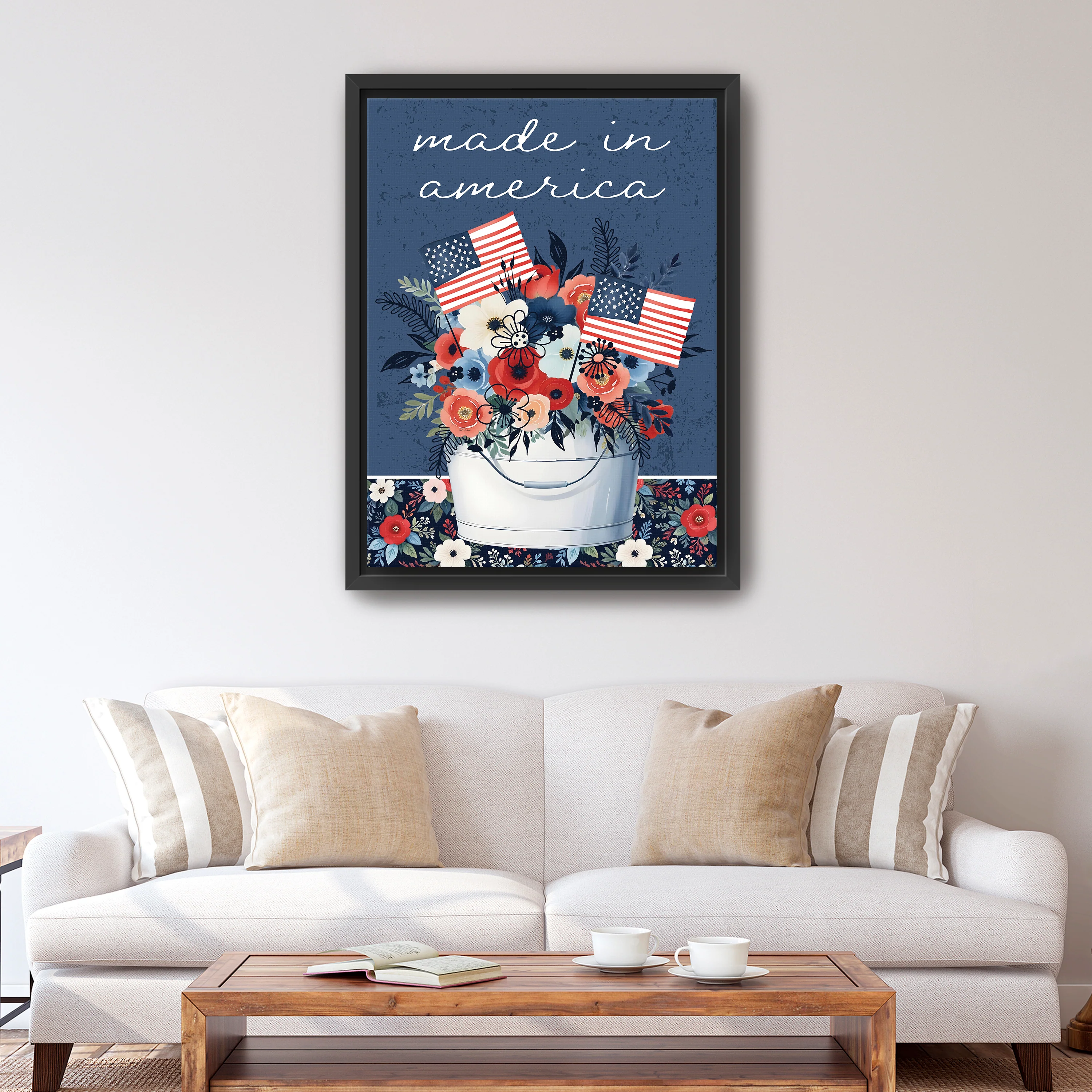 Patriotic Made in America Canvas Giclee