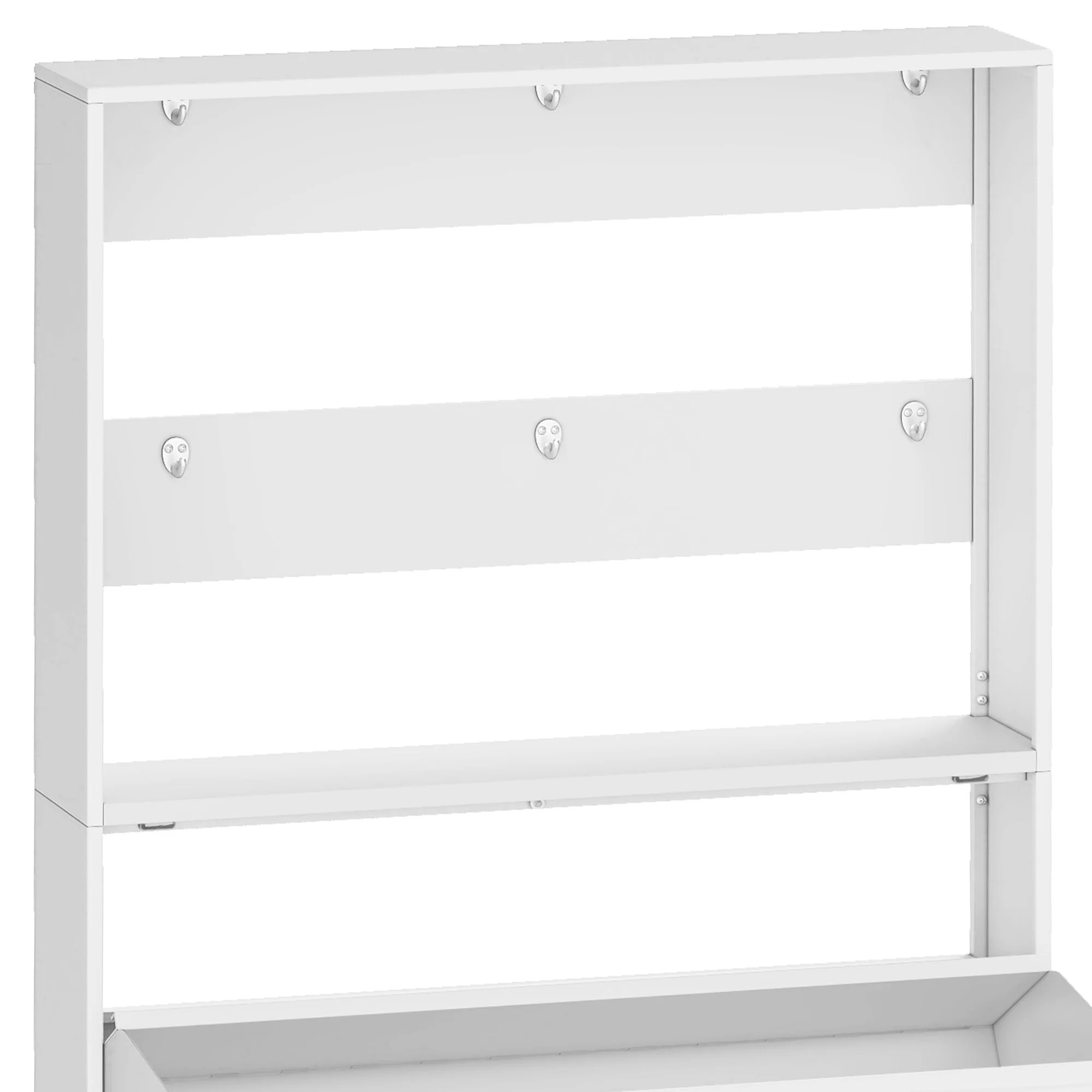 Moasis Wall-Mounted Shoe Cabinet with 3 Flip Drawers, Shoe Organizer with Hanging Bars and Hooks