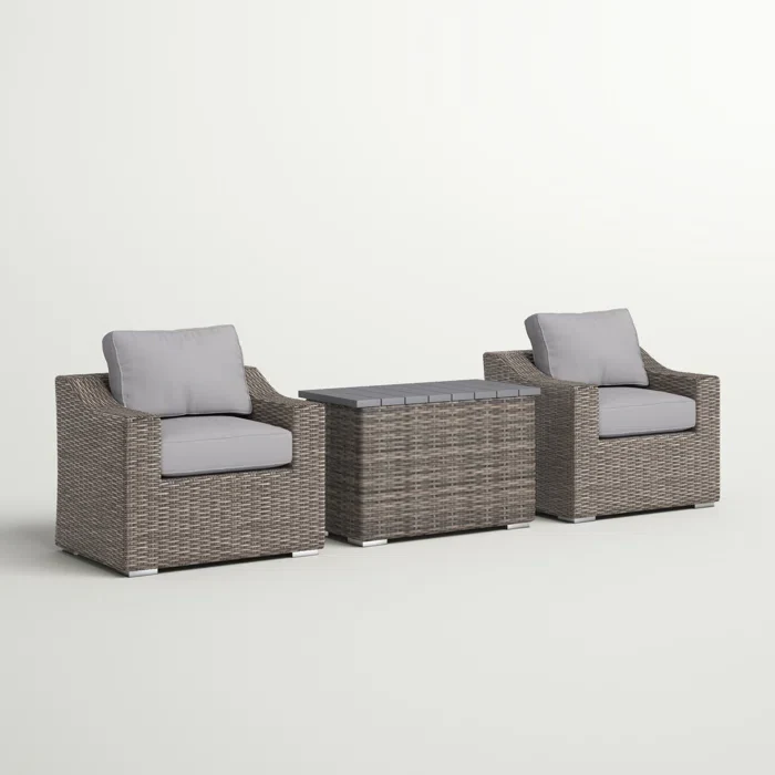 Chic Rattan Wicker Fully Assembled 2-Person Seating Set