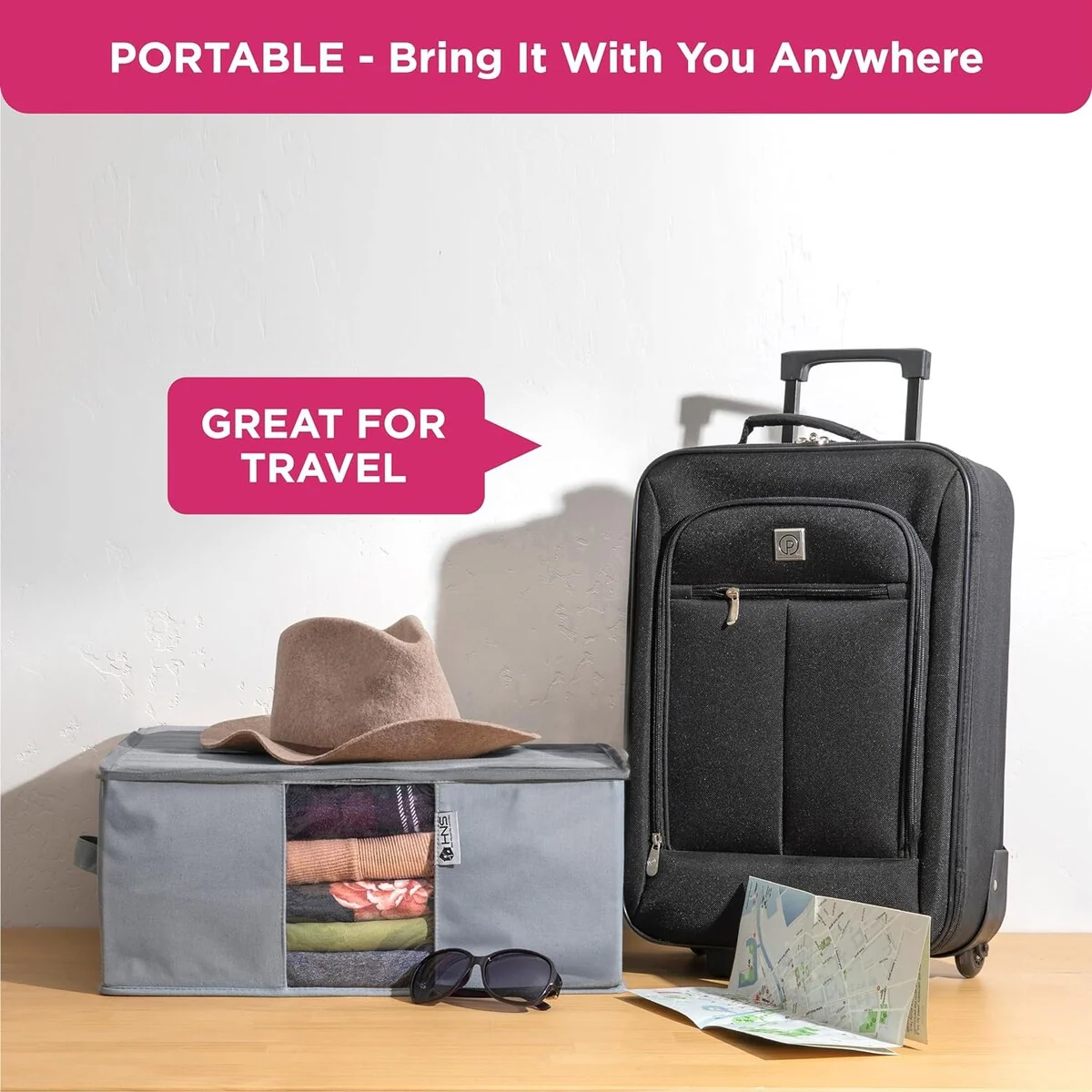 Clothes Storage Bag Organizer with Cedar Insert to Protect from Moths, Moist, Dirt, Dust etc. - Set of 2 Bags