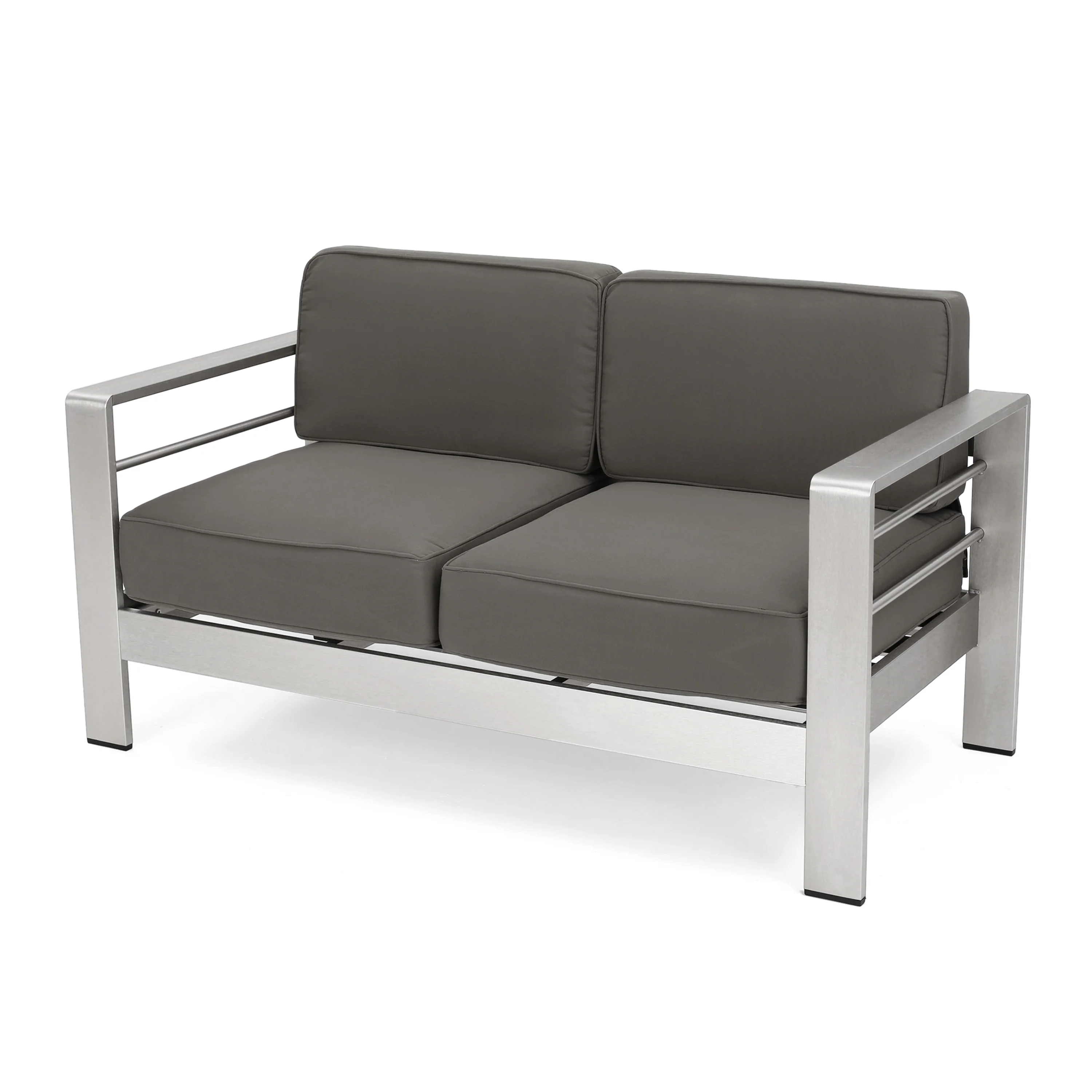 Halite Outdoor Loveseat with Water-Resistant Cushion and Aluminum Frame