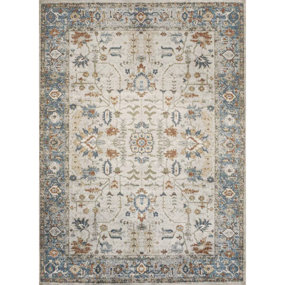 Hiero Persian Border Low-Pile Machine-Washable Area Rug