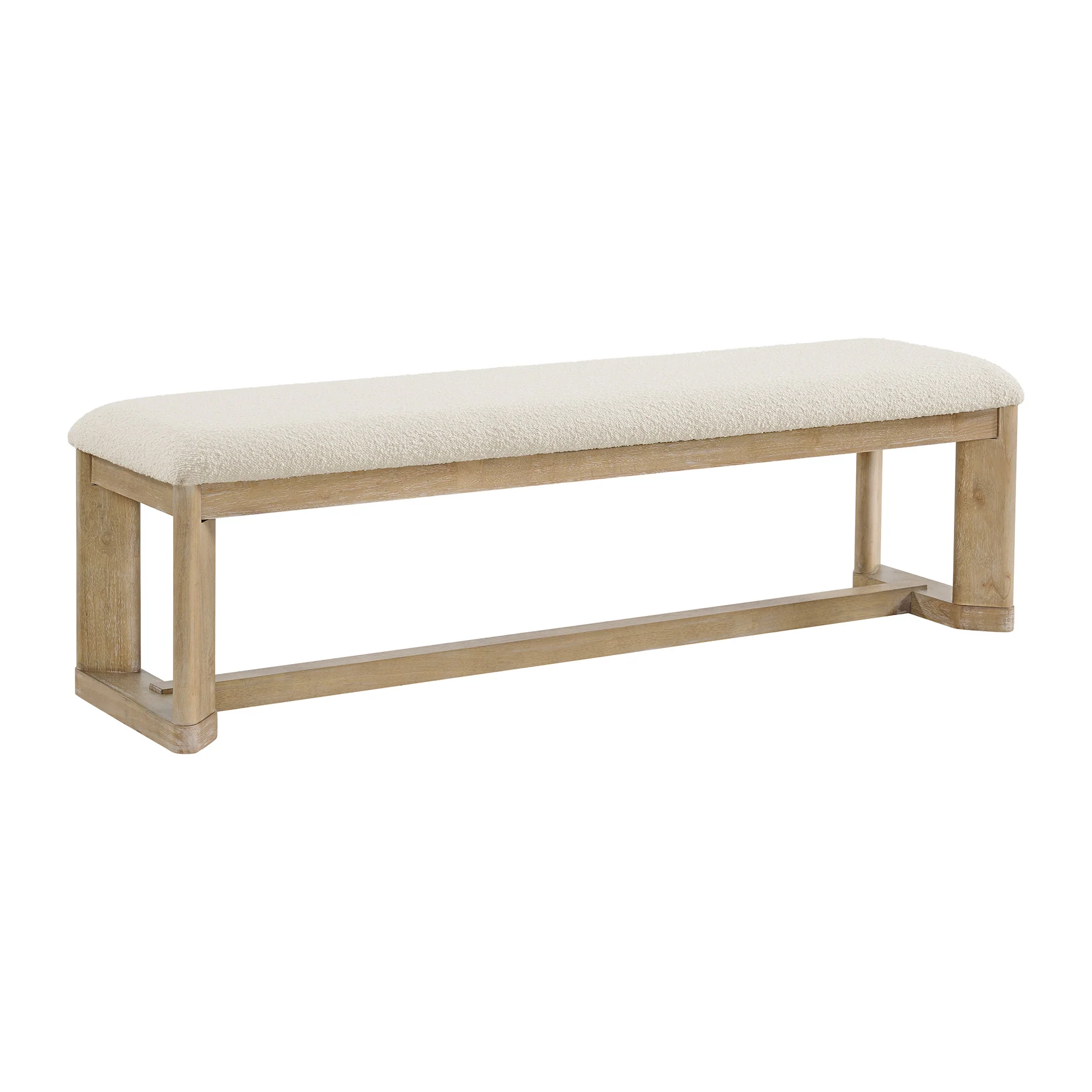 Upholstered Dining Bench with Solid Wood Frame