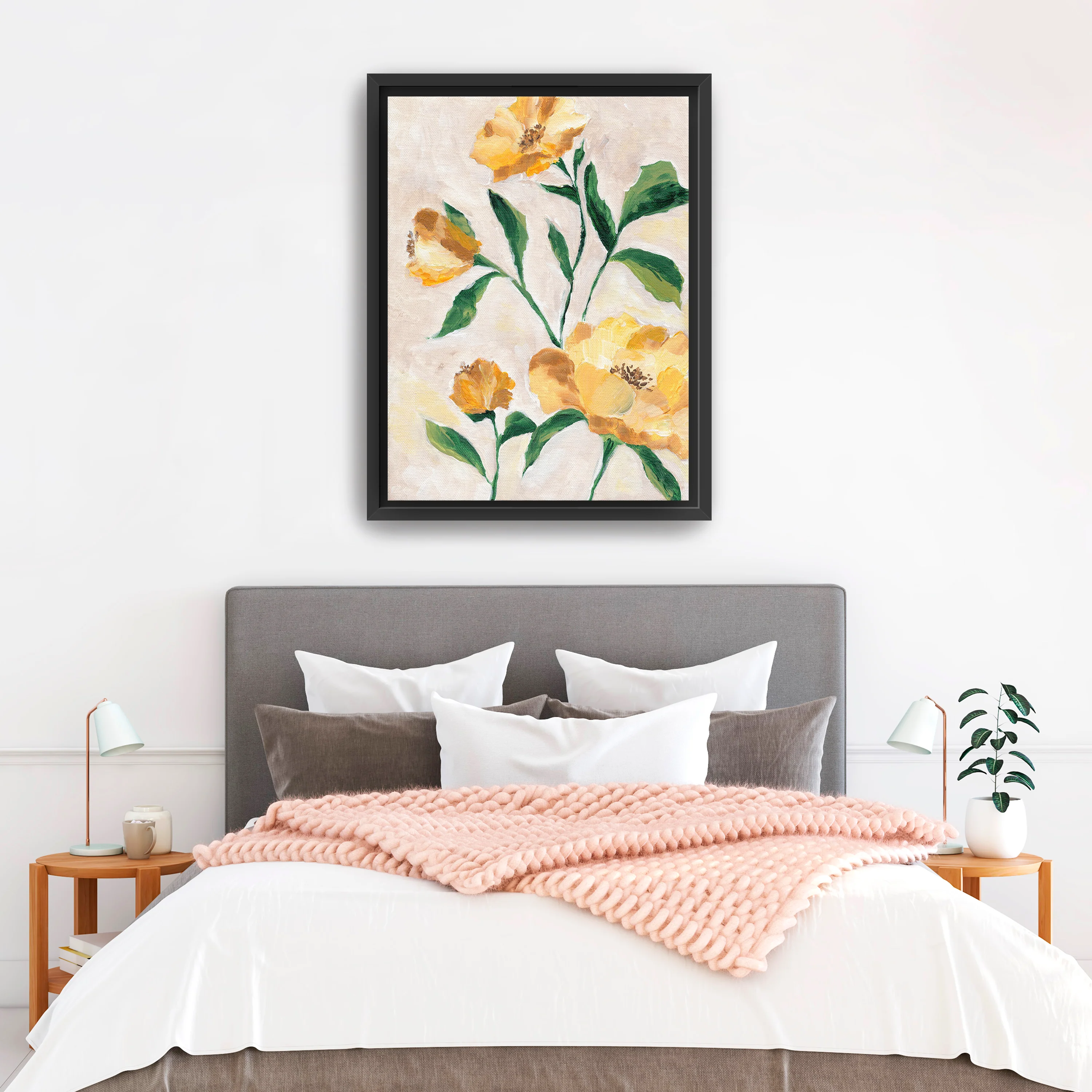 Yellow Camellia Canvas Giclee