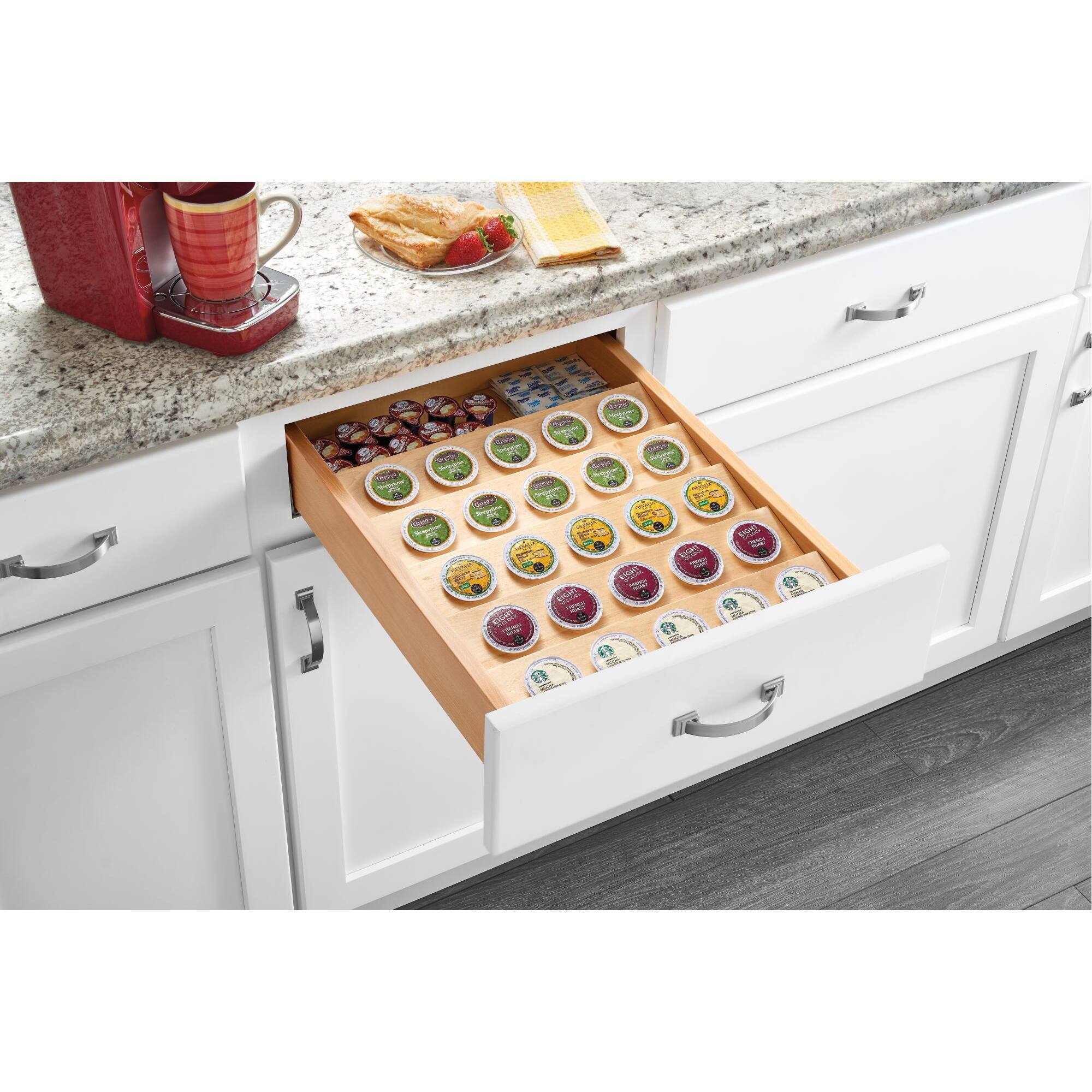 Rev-A-Shelf 22'' Custom Wooden Kitchen Drawer Insert for K-Cup, 4CDI-24