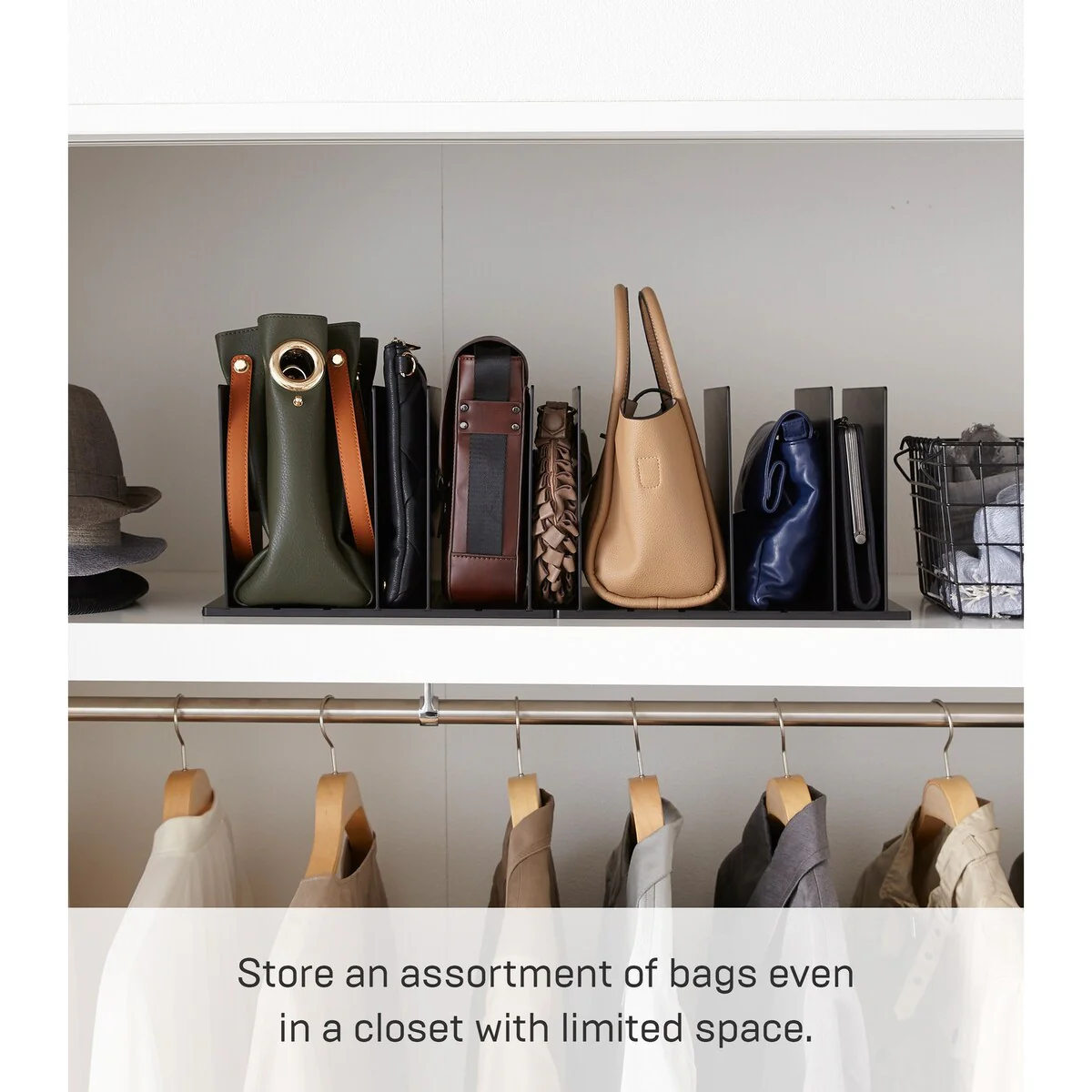 Yamazaki Home Handbag Organizer (Set of 2), ABS Plastic - L 9.45 x W 12.52 x H 8.27 inches