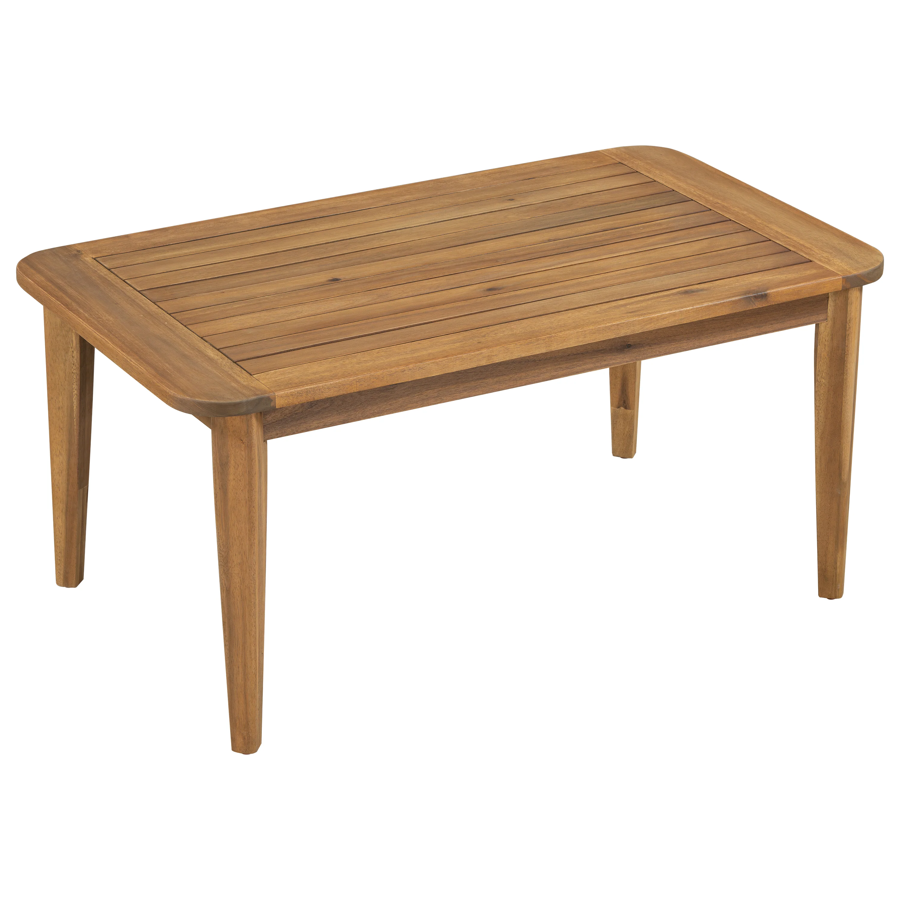 Wondered Outdoor Acacia Wood Coffee Table with Slatted Tabletop
