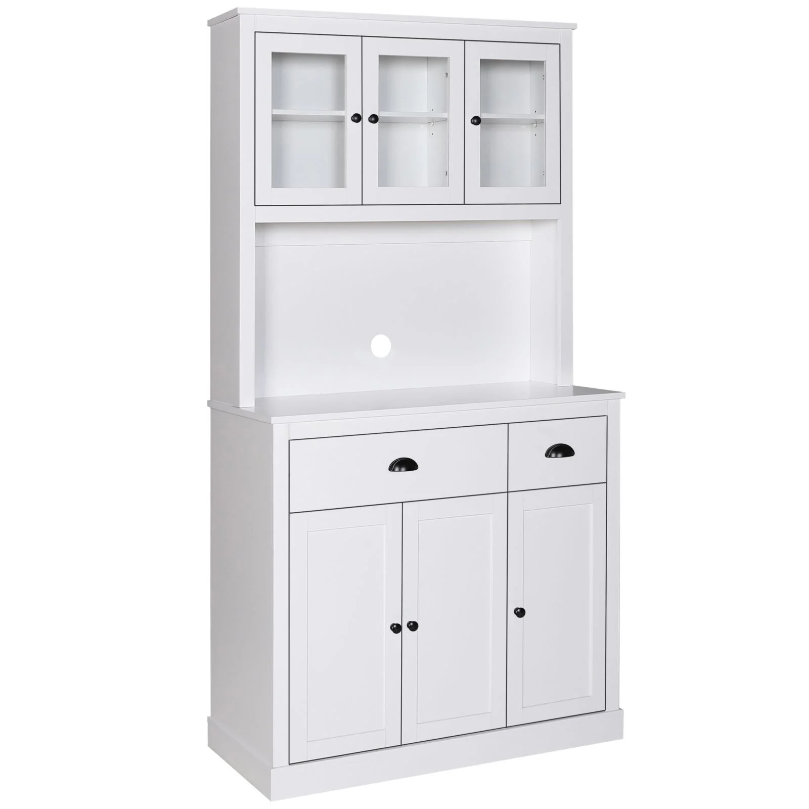 VEIKOUS Pantry Kitchen Cabinet Storage with Microwave Stand and 3 Adjustable Shelves
