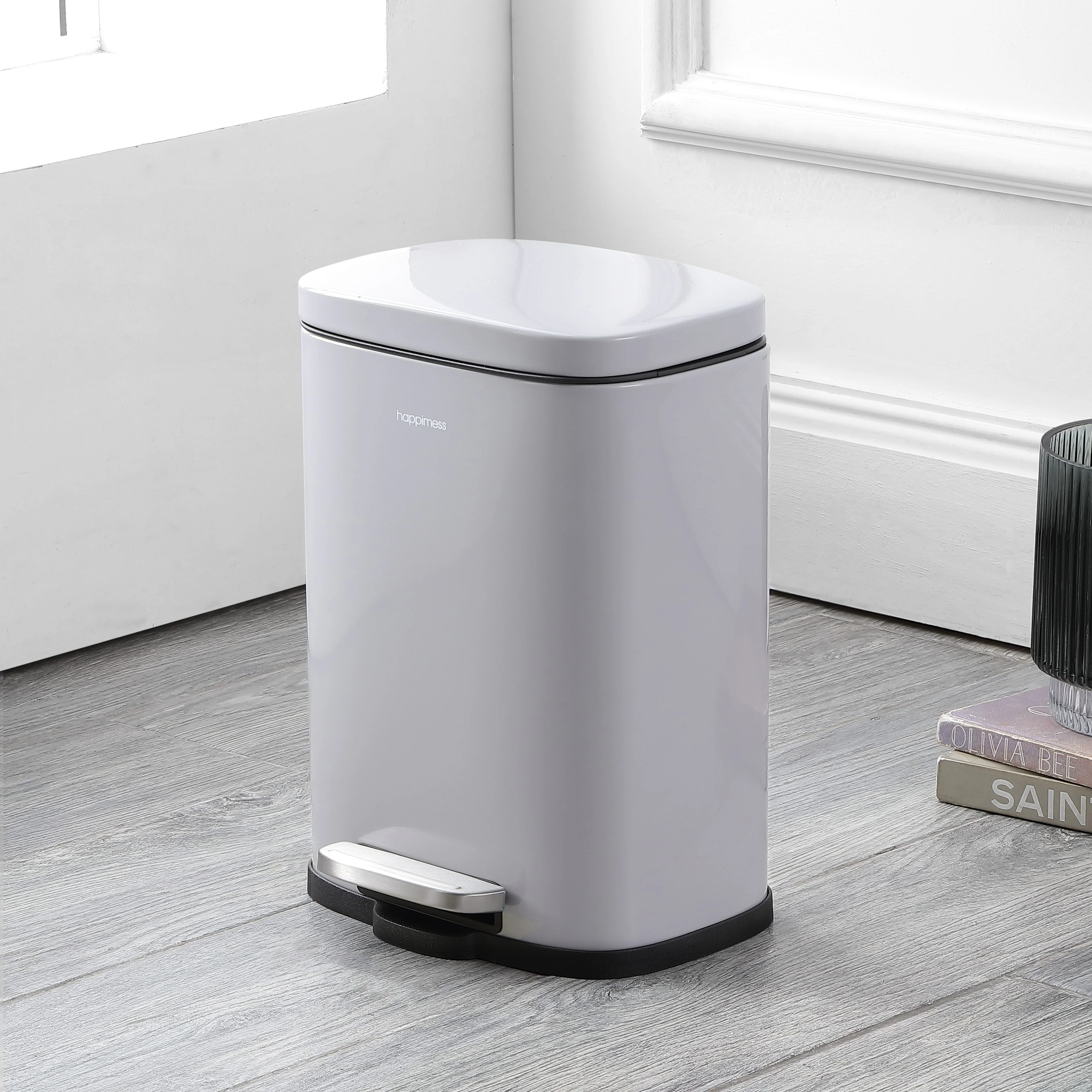 happimess 13-Gallon Trash Can with Soft-Close Lid and FREE Mini Trash Can