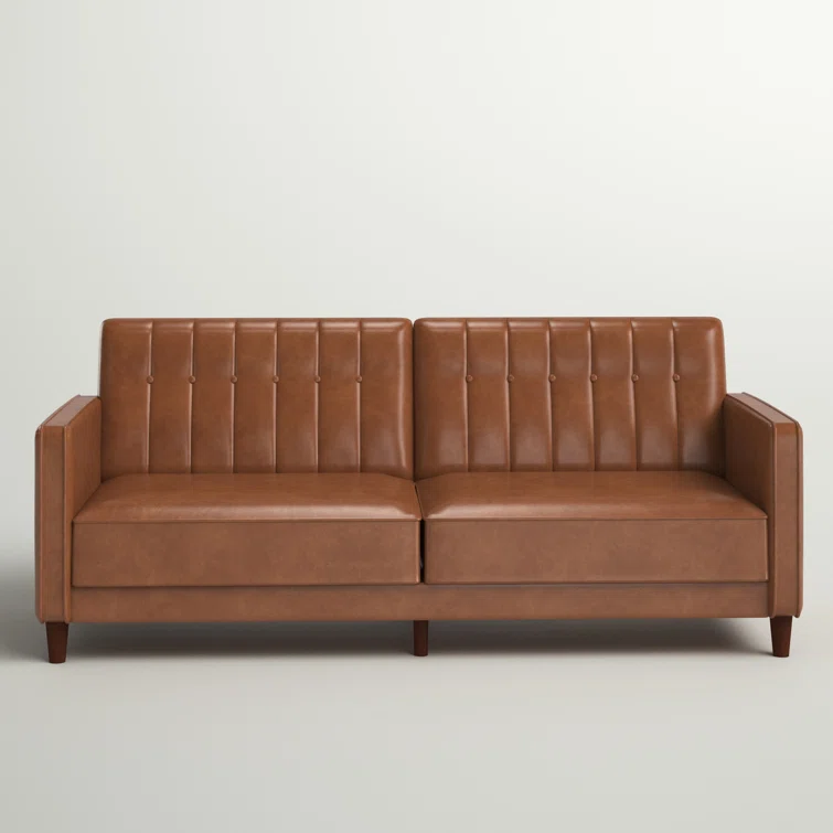 Seylow 81.5'' Faux Leather Convertible Sofa