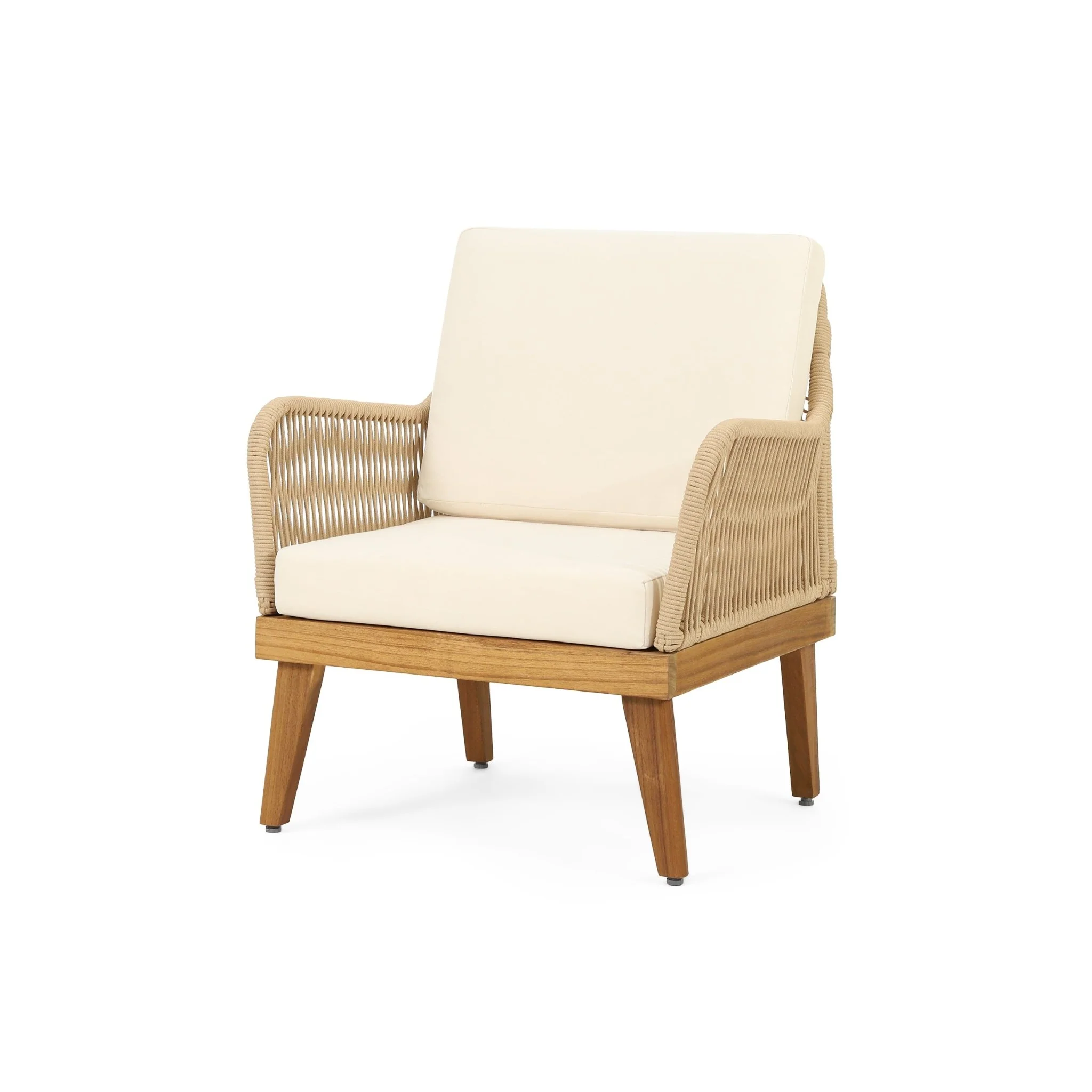Outdoor Club Chair with Rope Weave Design