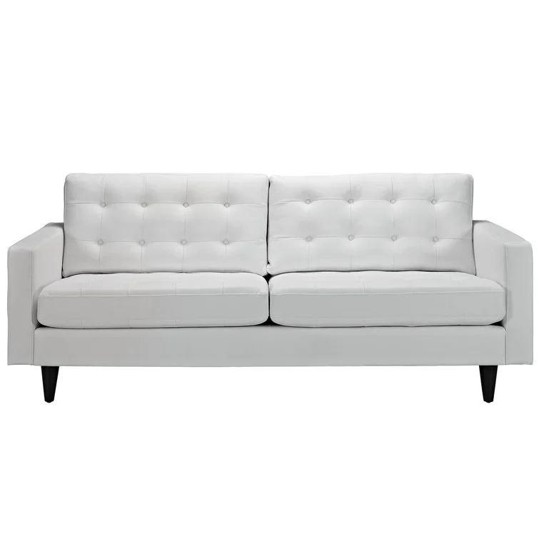 Modway Carson Carrington Eggedal Tufted Bonded Leather Sofa