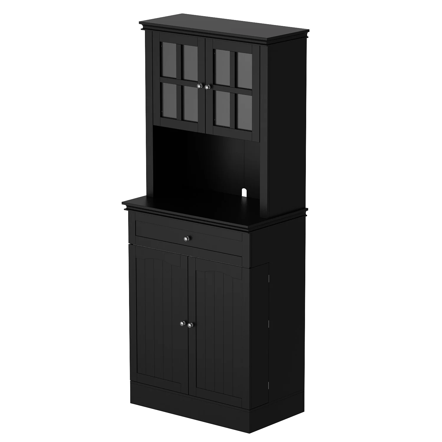 Long Standing Kitchen Cabinet with Large Open Space for Microwave - 30