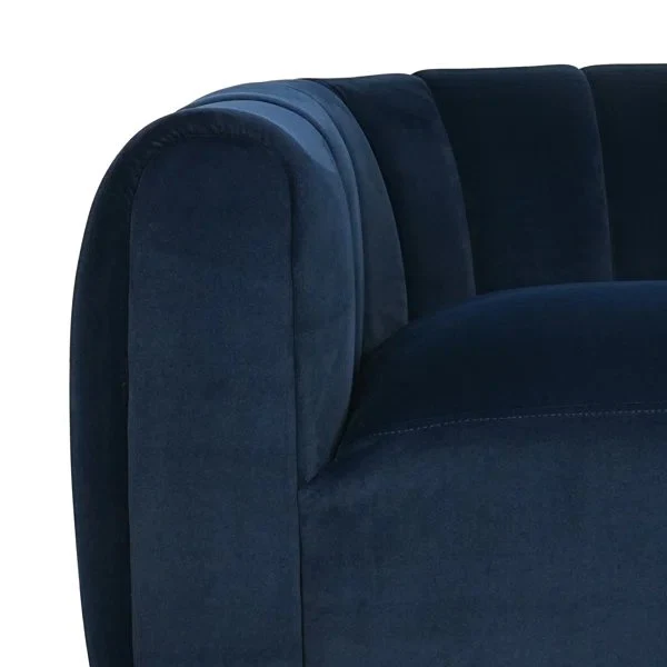Serenizia Upholstered Velvet Swivel Chair with Channel Tufted