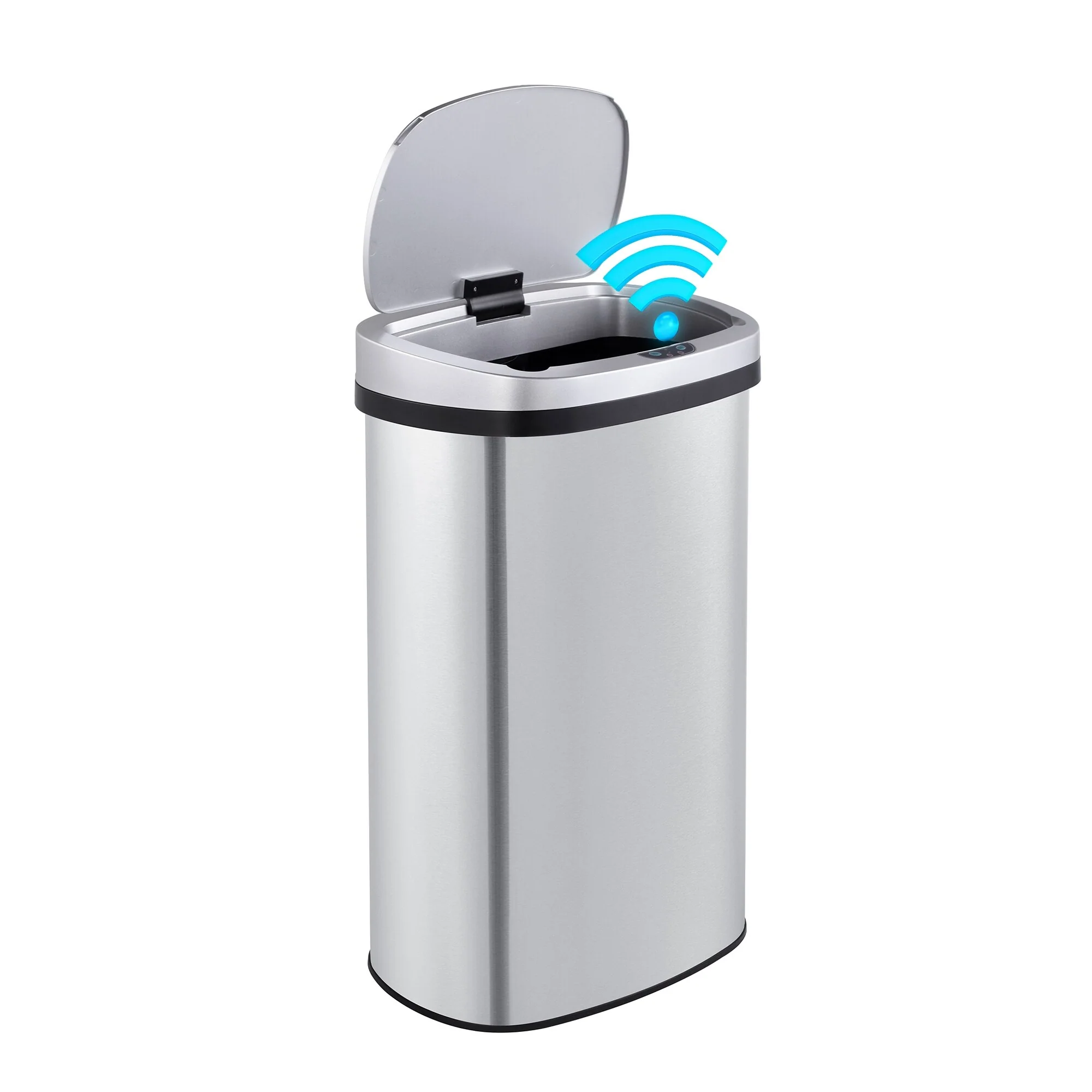 Innovaze 15.6 Gal./60 Liter Stainless Steel Oval Motion Sensor Trash Can for Kitchen