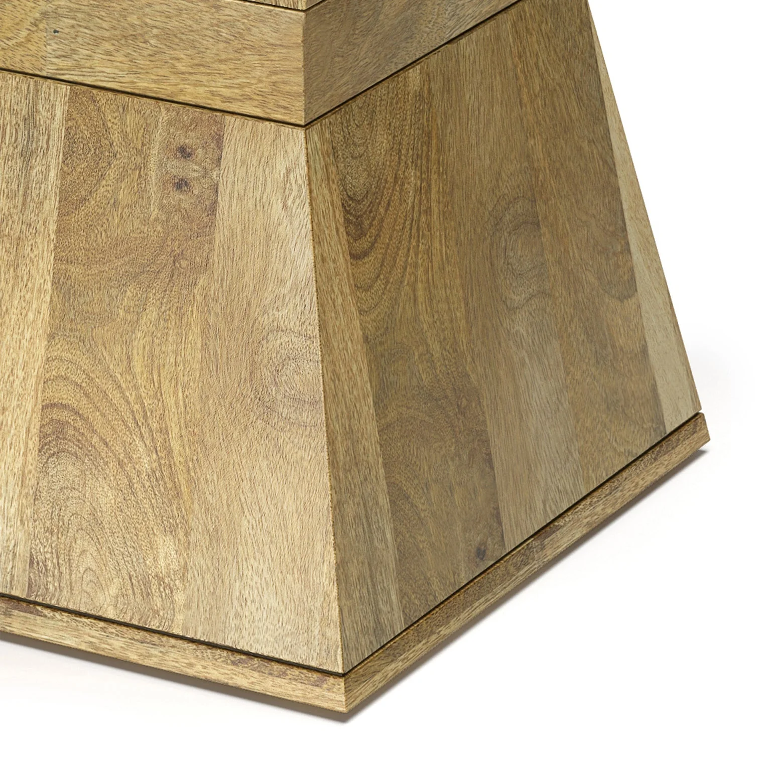 Geometric Wooden Side Table with Square Top and Base