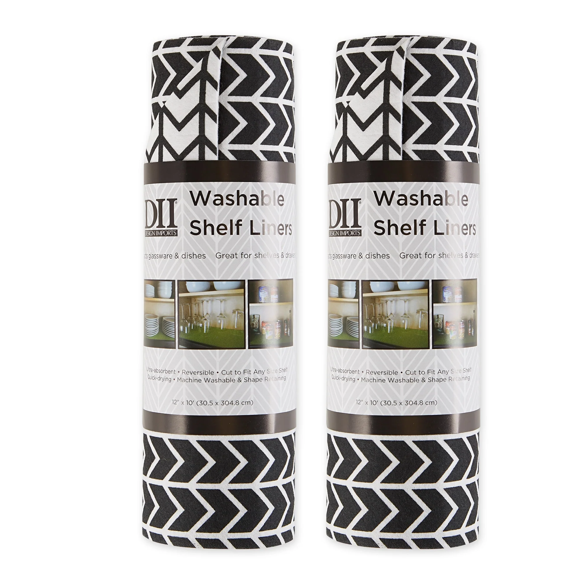 DII Grey Lattice Shelf Liner (Set of 2)