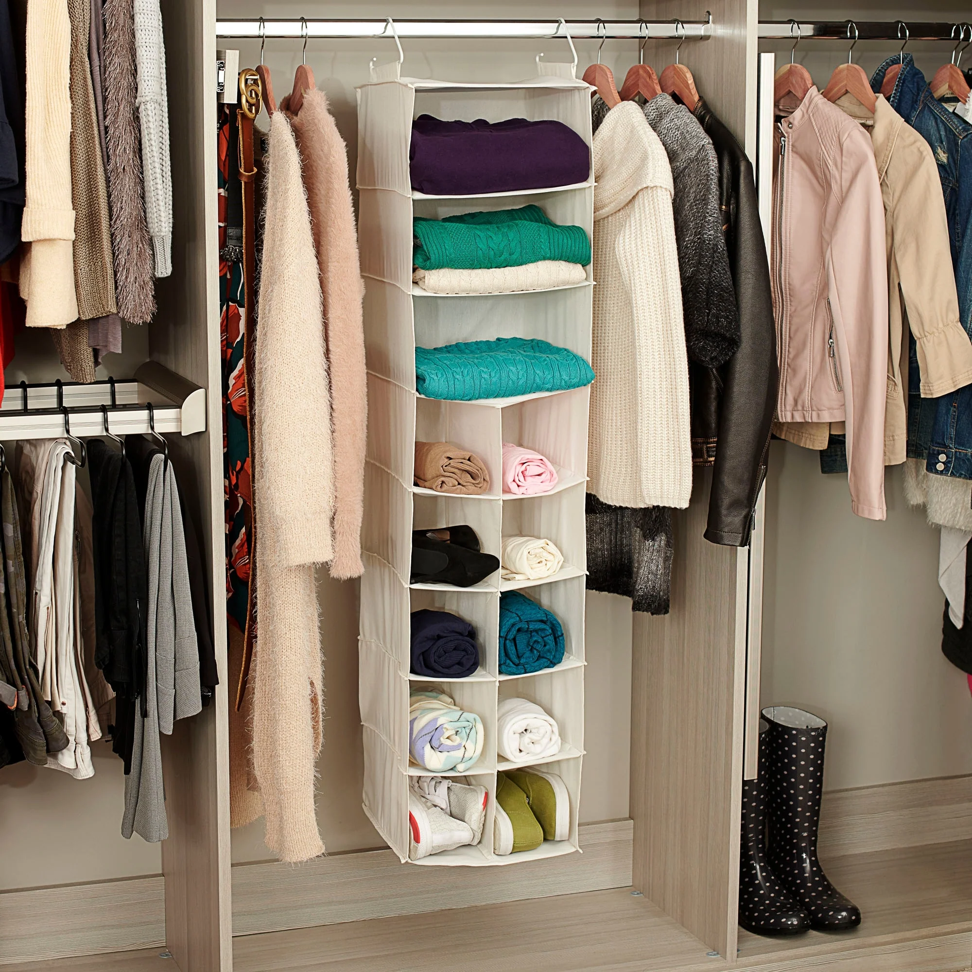 Household Essentials 3-Shelf & 10-Pocket Hanging Shoe Organizer