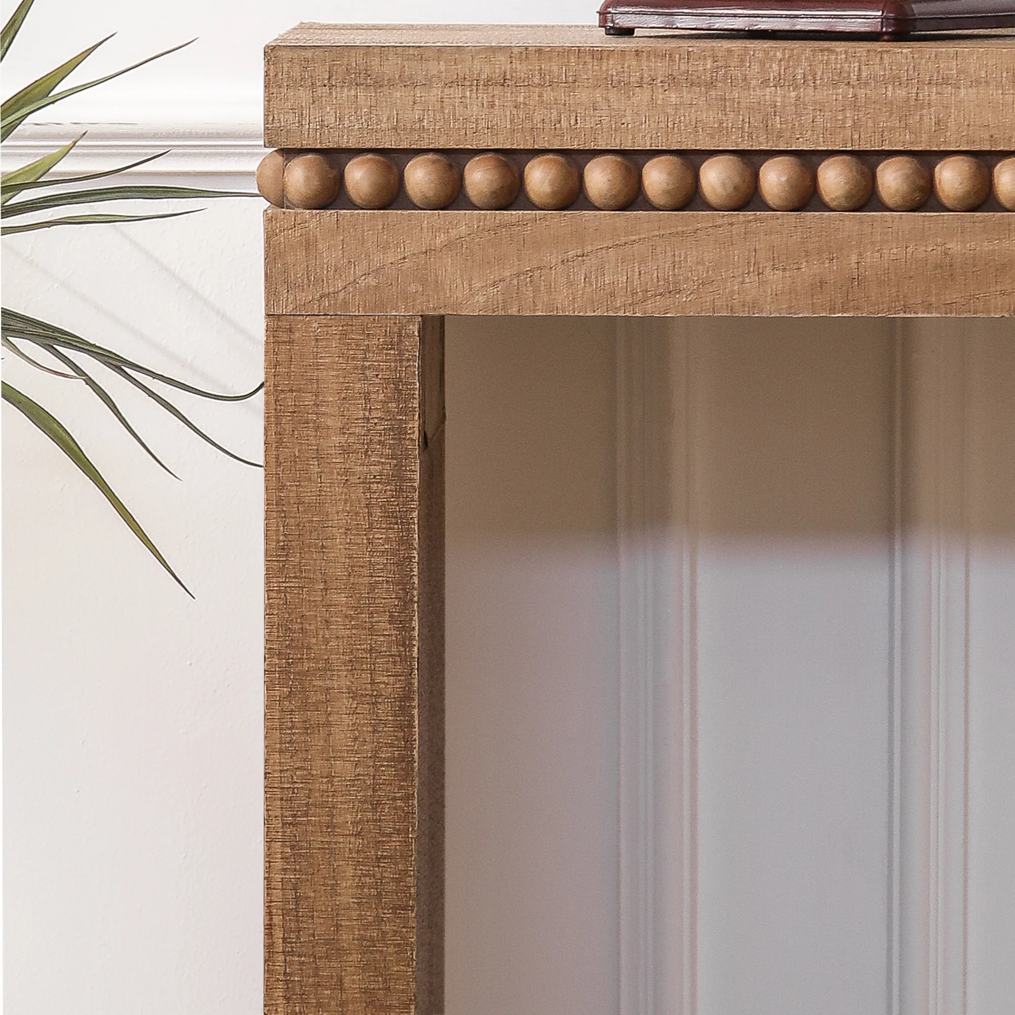 Beholden Console Table with Read Wood Beads Decoration