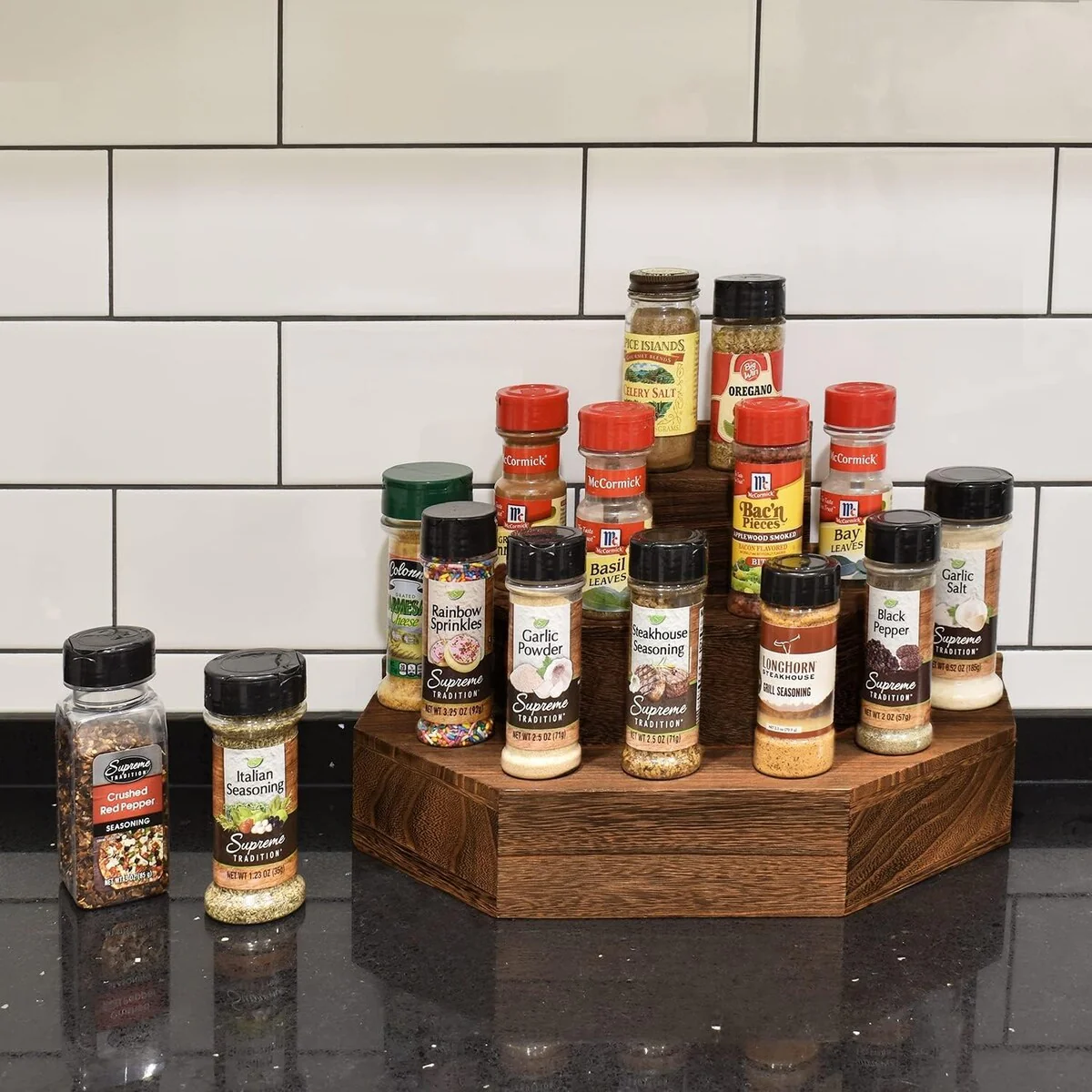 3-Tier Wood Stair Step Shelf Display Stand - S