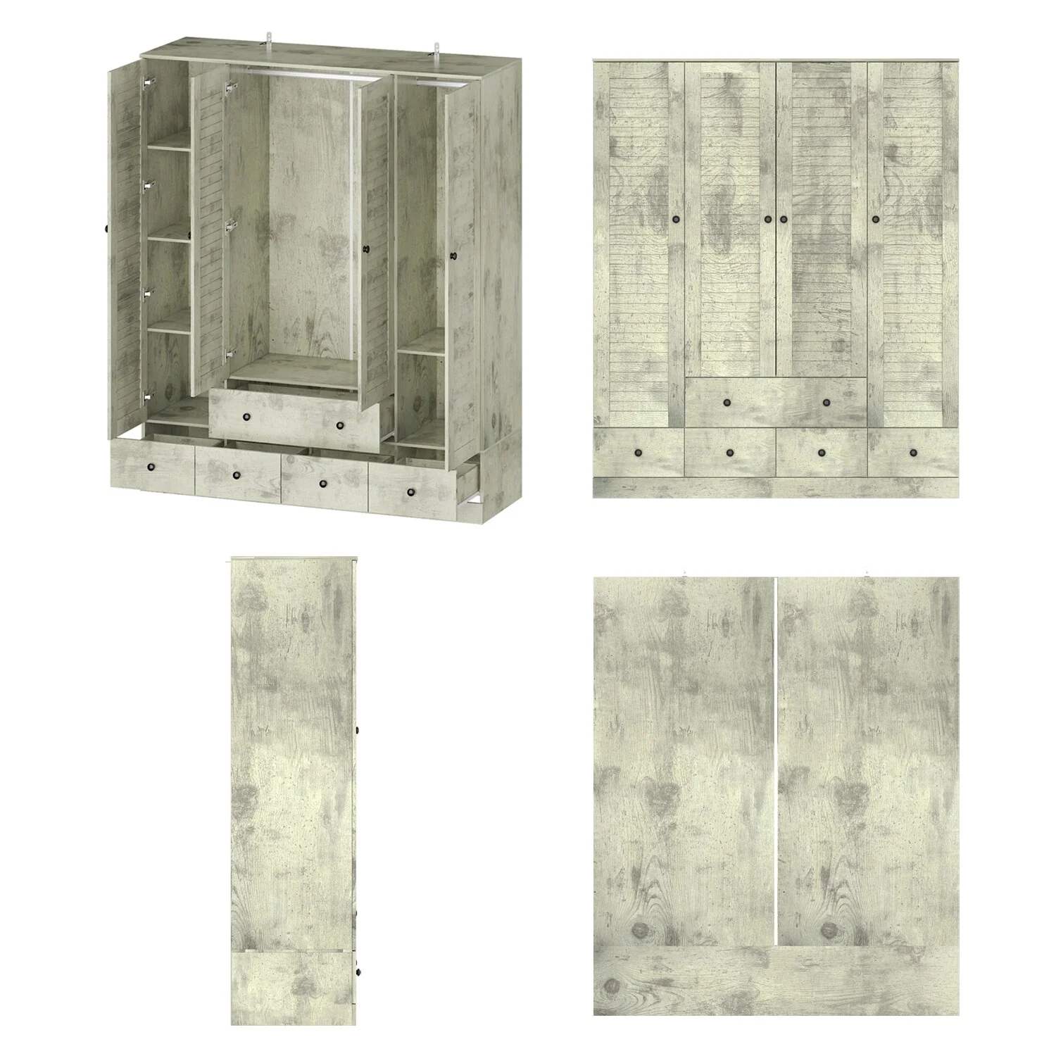 Contemporary Modern Freestanding Wardrobe Armoire Closet, 70