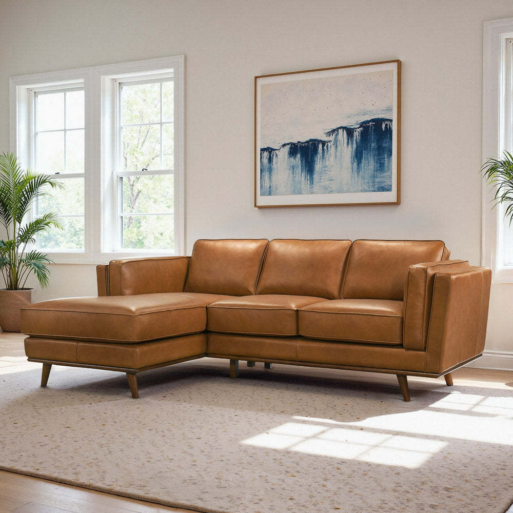Chase Genuine Leather Sectional Left Facing