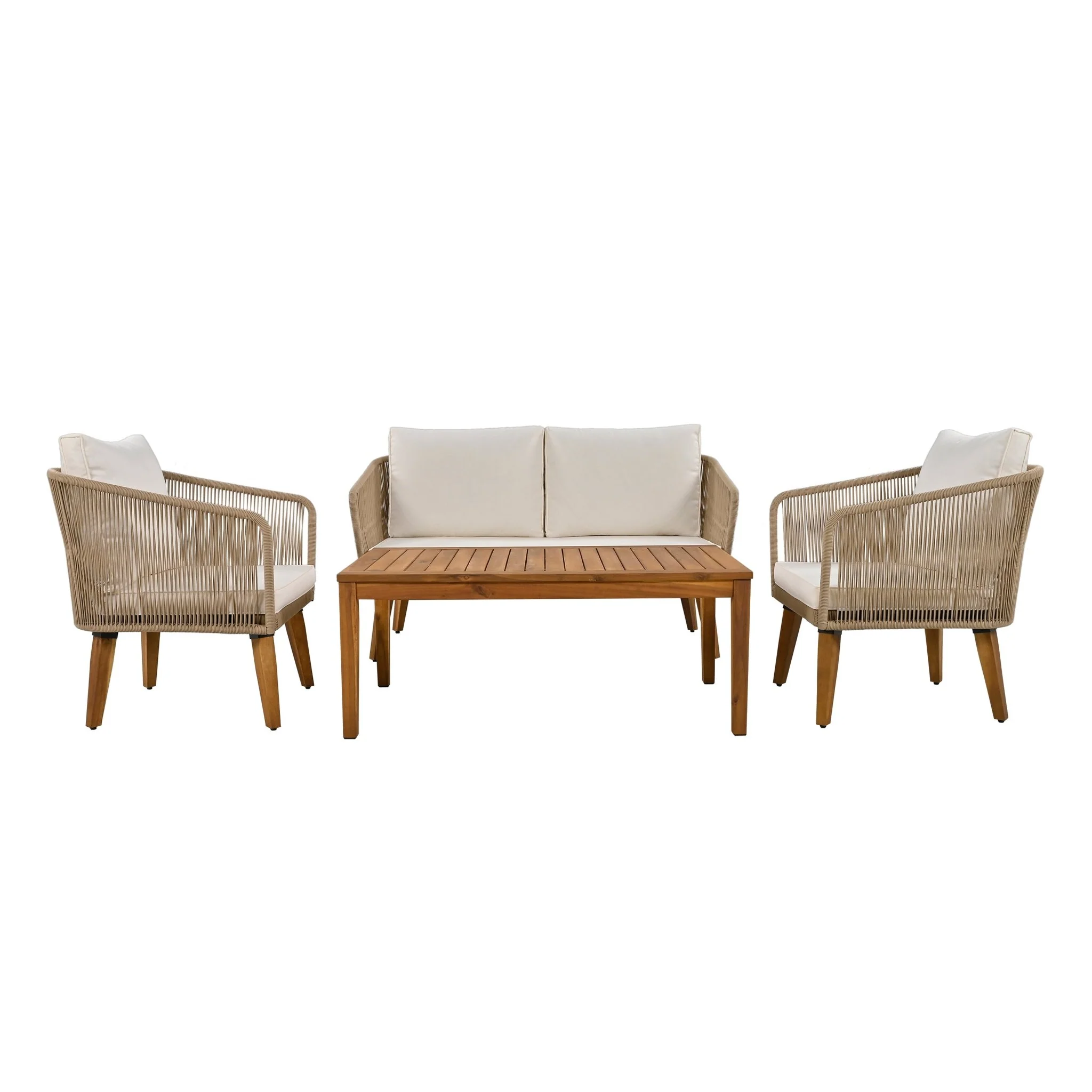 4-Piece Outdoor Conversation Set with Loveseat, Chairs and Table