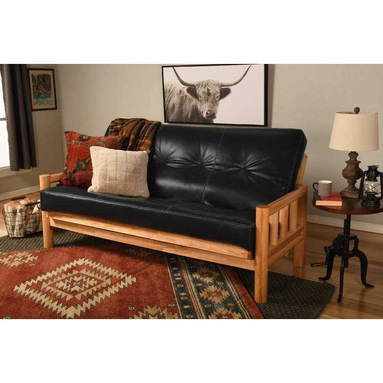 Anders Full / Double 80'' Faux Leather Tufted Futon And Mattress