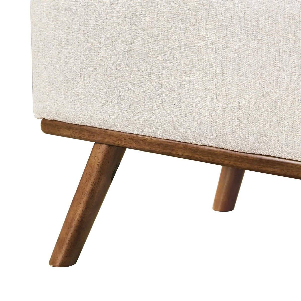 LUE BONA Modern Upholstered Storage Ottoman Button Tufted Storage Bench with Linen Seat End of Bed - 17.5 D X 50.4 W X 20.5 H