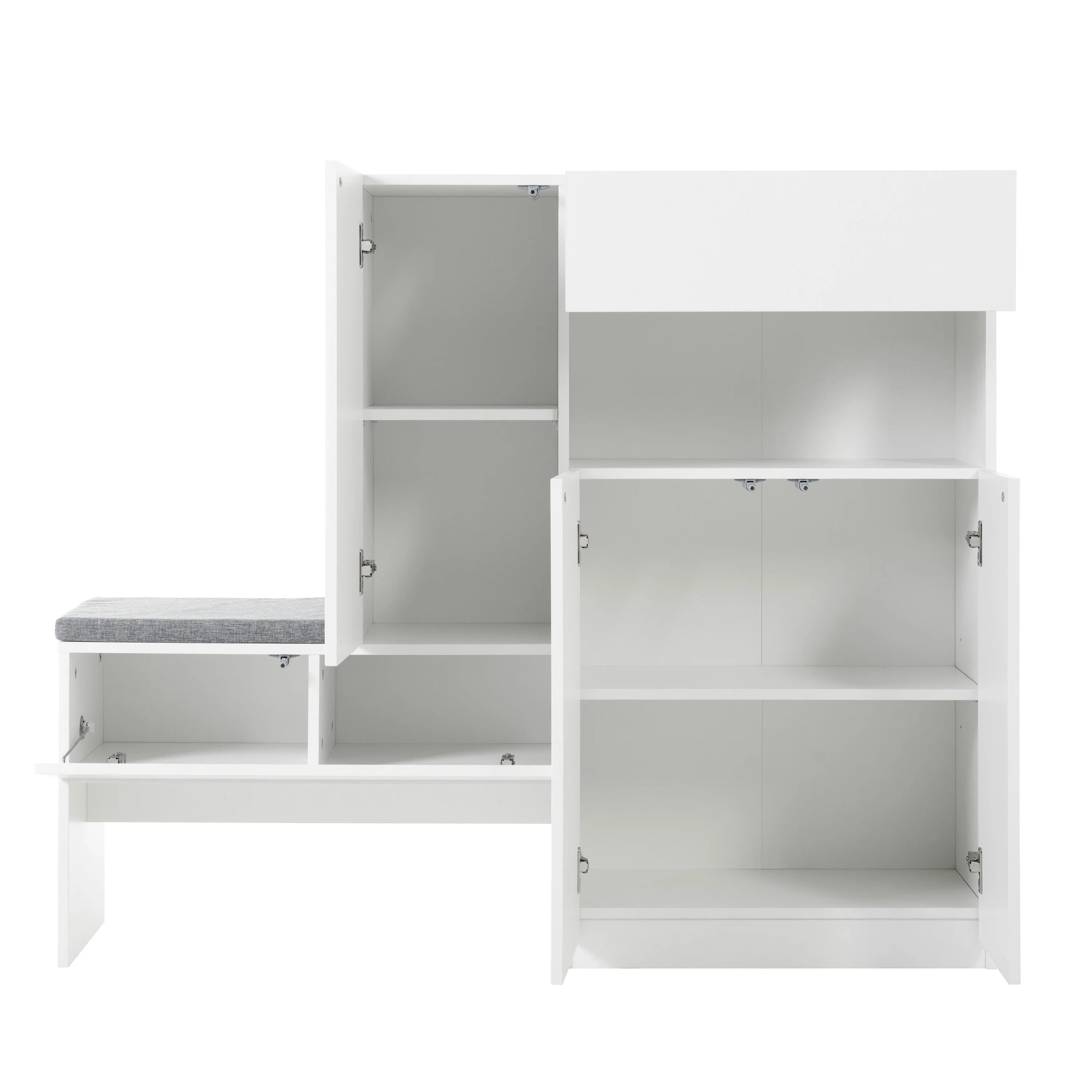 2-in-1 Shoe Cabinet with Bench, Entryway Storage Cabinet, Space-Saving Shoe Rack Organizer with Adjustable Shelves