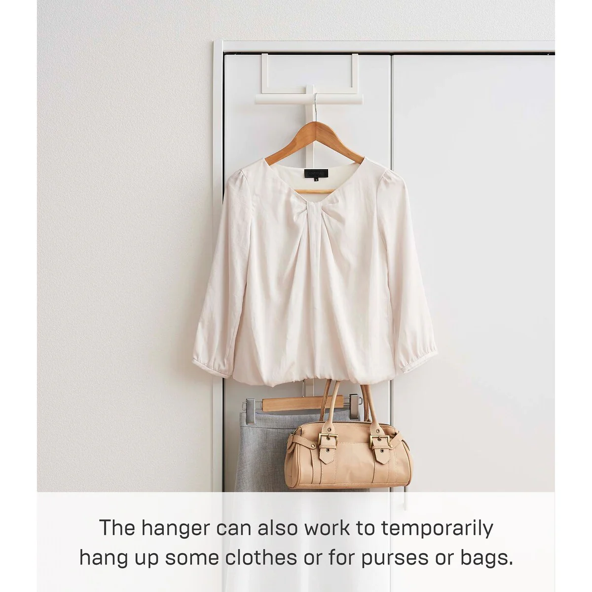 Yamazaki Home Over-the-Door Backpack Hanger, Steel, Holds 22 lbs - L 4.53 x W 10.43 x H 36.42 inches