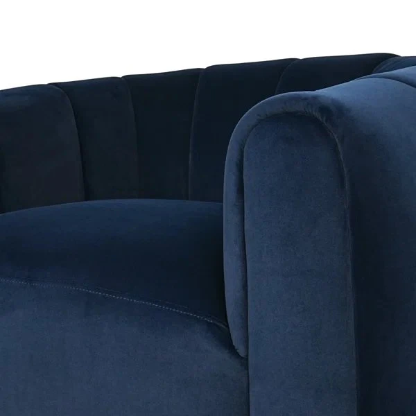 Serenizia Upholstered Velvet Swivel Chair with Channel Tufted