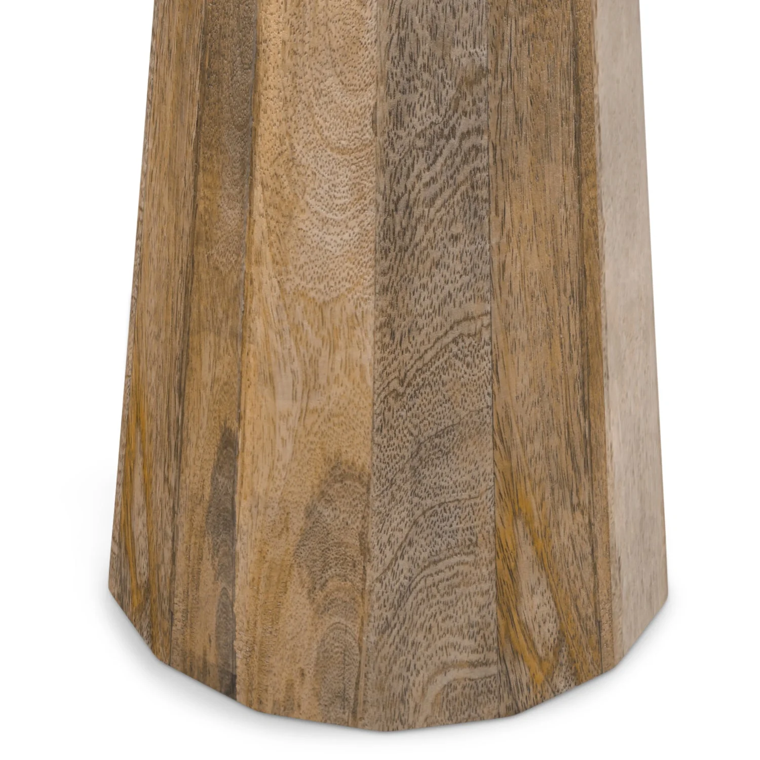 Pantomime Wooden Round Accent Table with Sculptural Design Base