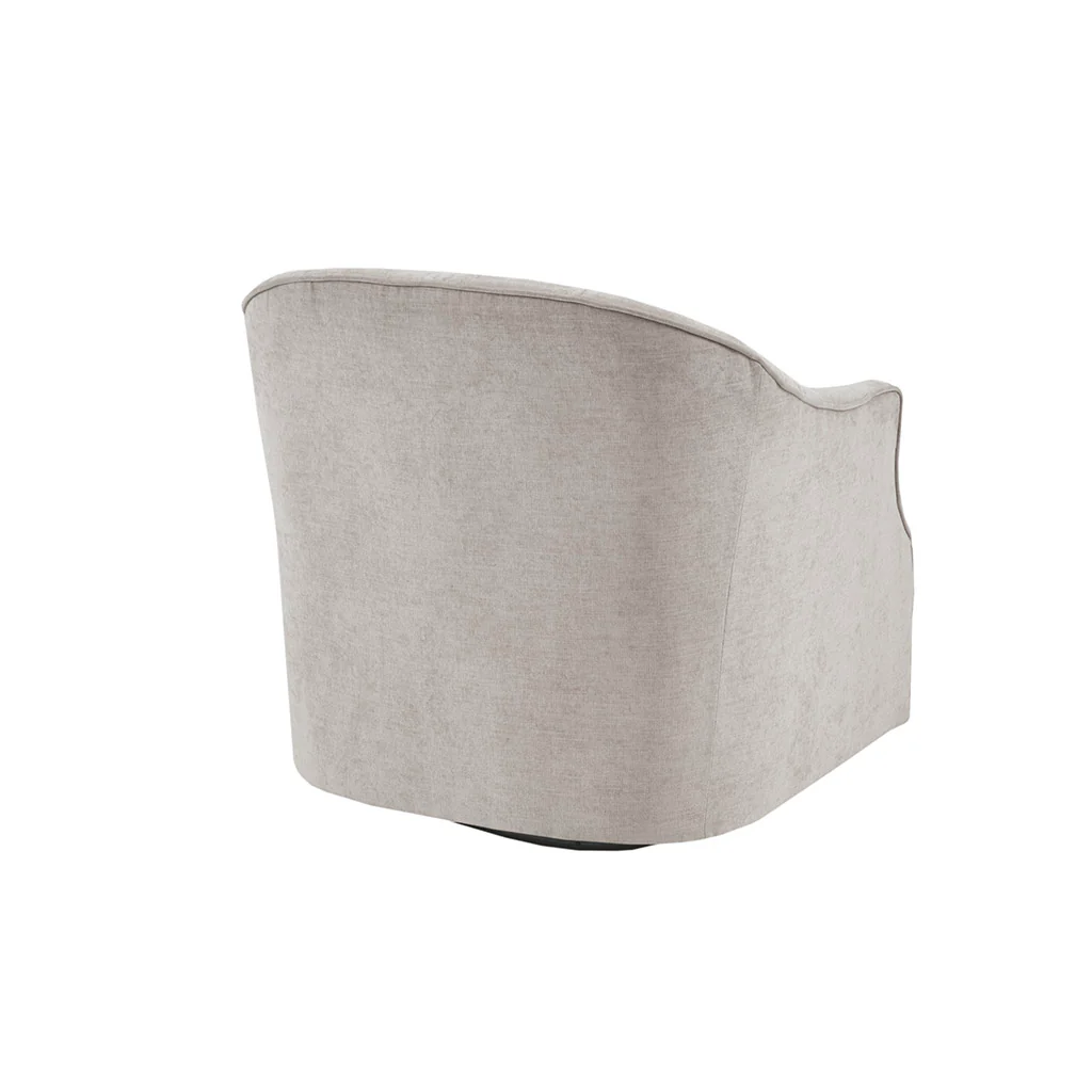 Awakened Swivel Chair with Button Tufted Back and Flared Arms